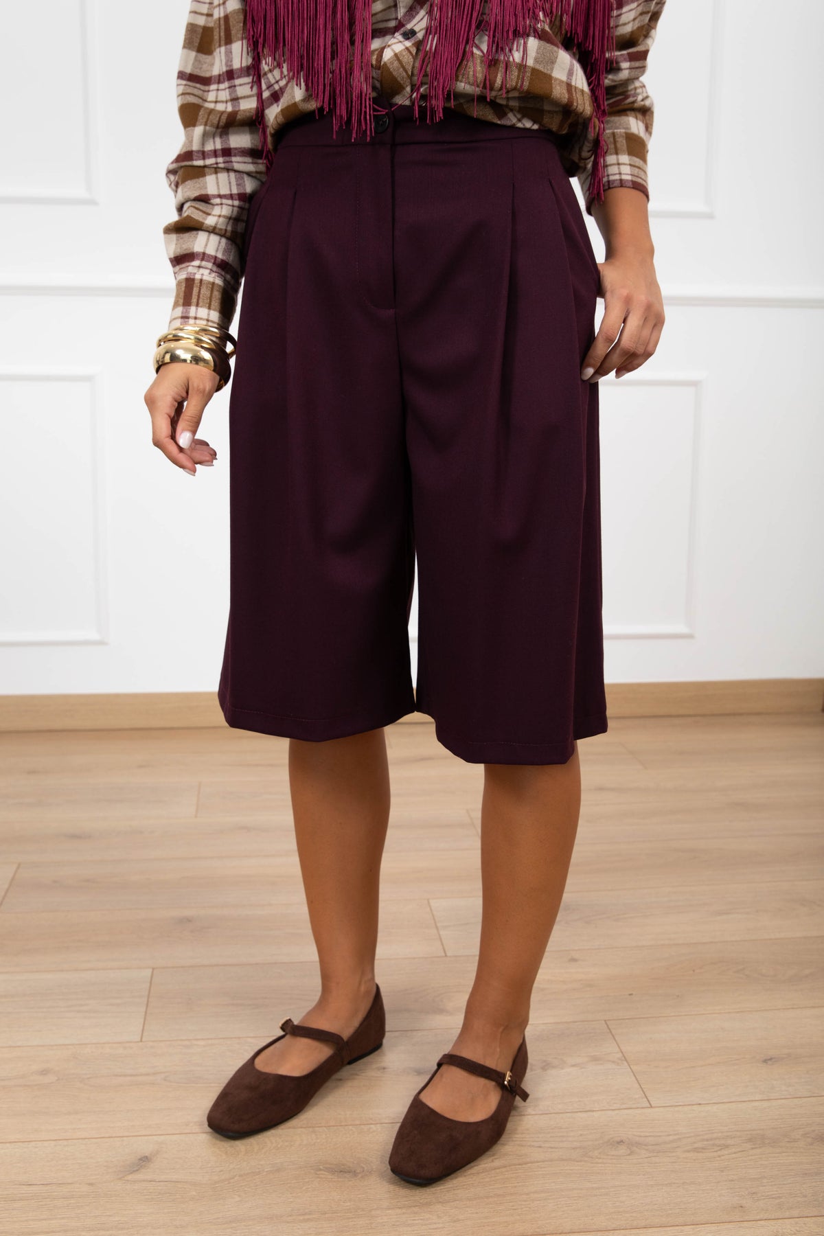 Bermuda sartoriale doppia pinces variante bordeaux Tensione IN