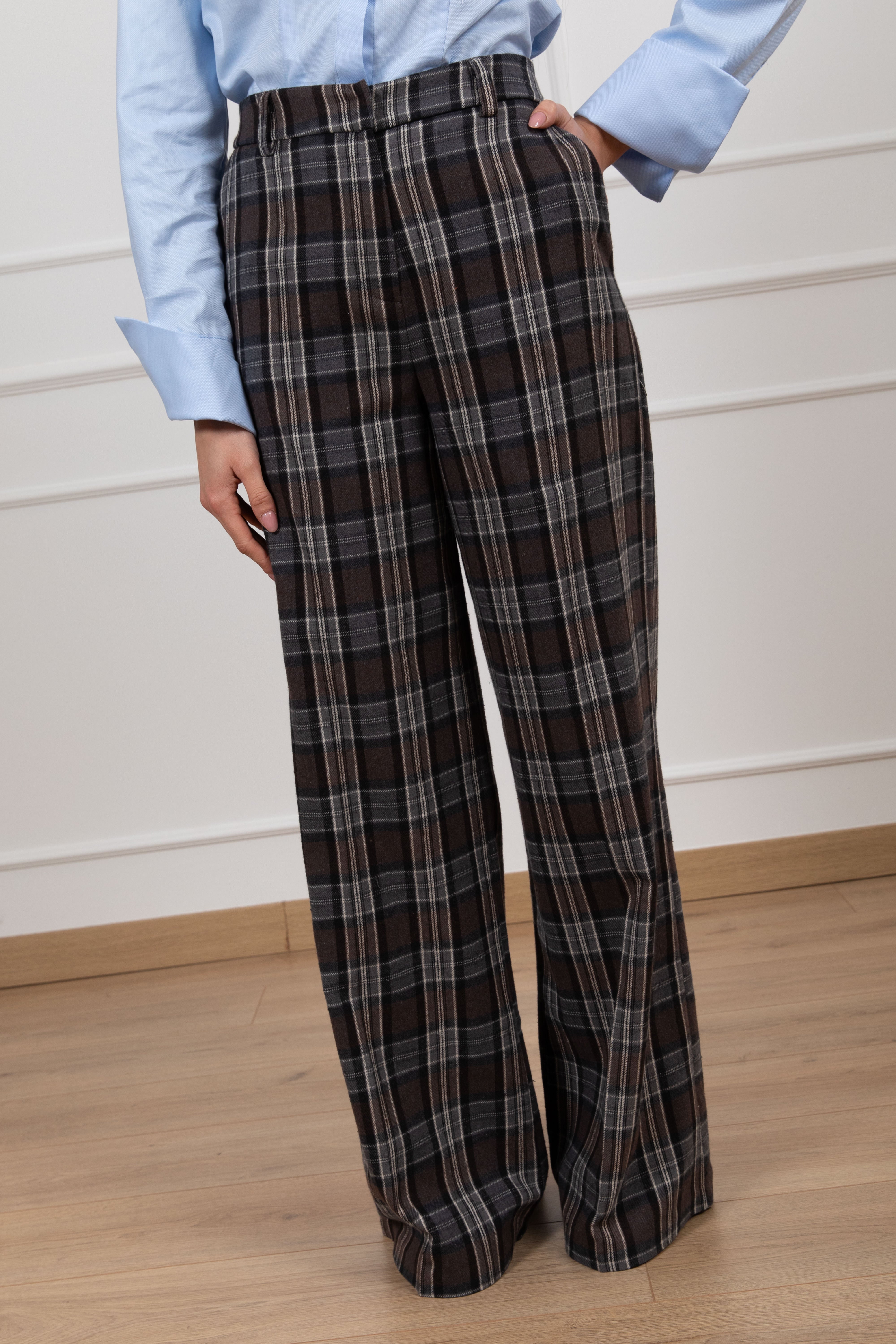 Pantalone check con gamba dritta Tensione IN