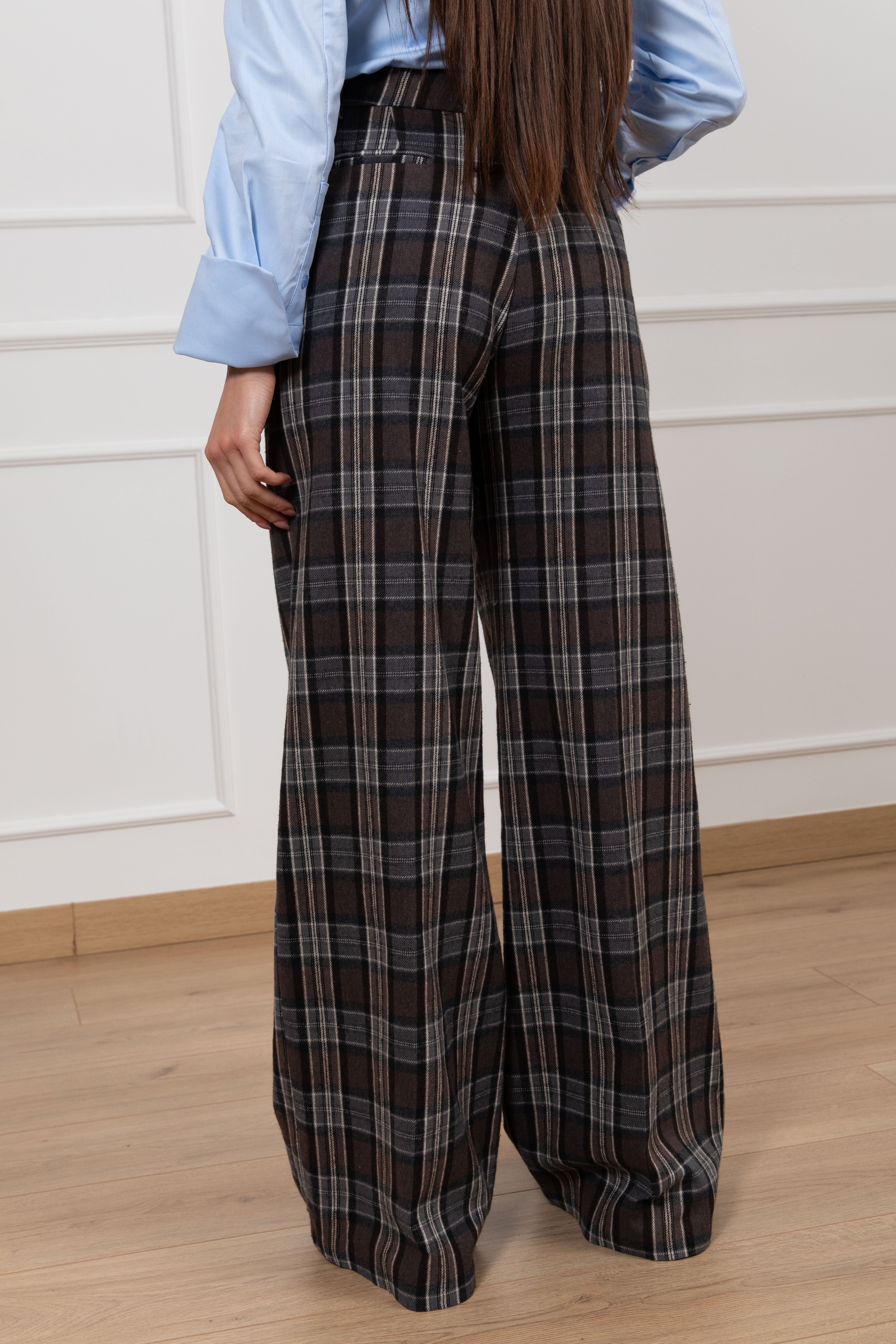 Pantalone check con gamba dritta Tensione IN