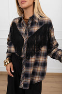 Camicia check nero/nero con frange Tensione IN