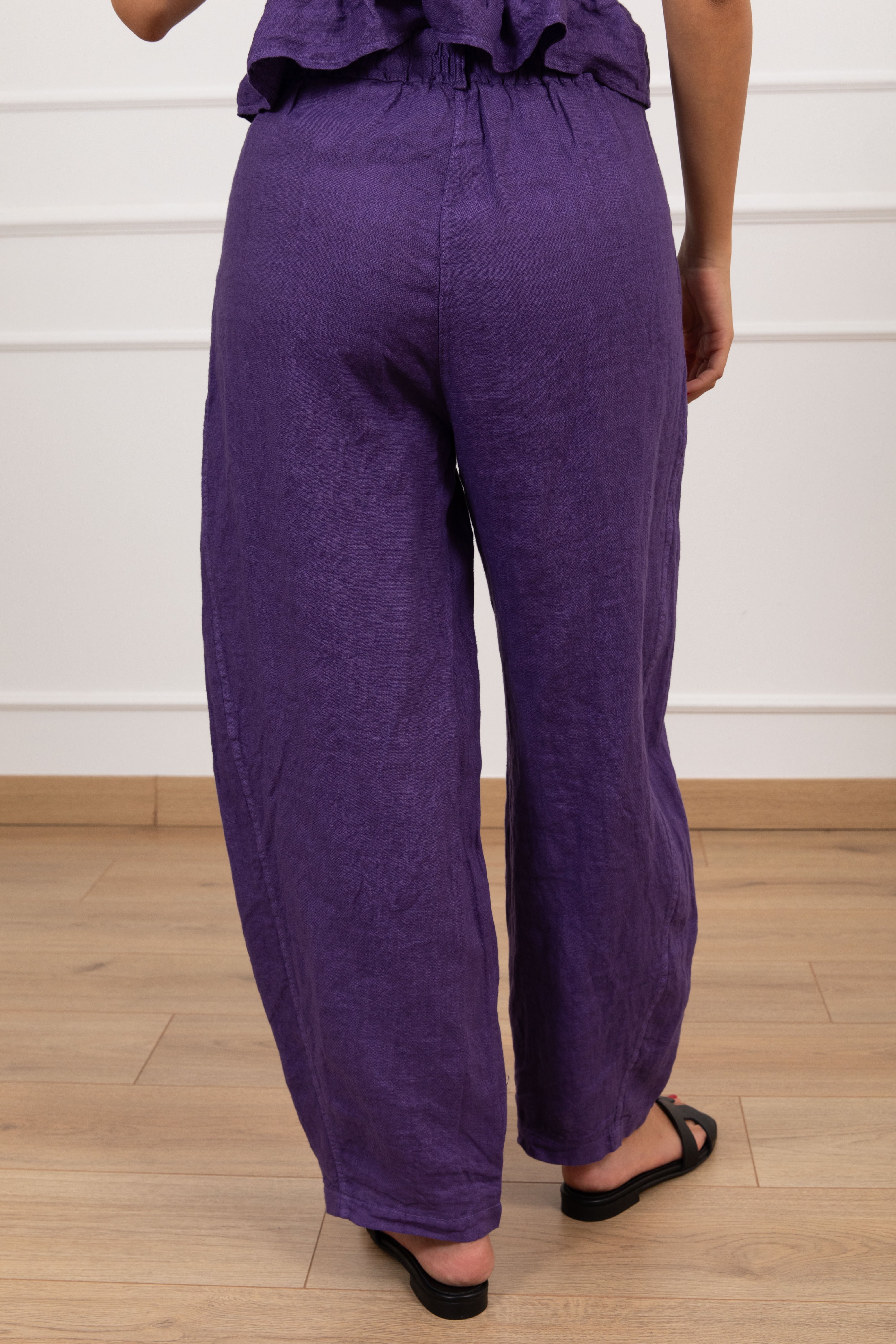 Pantalone barrel-fit 100% lino Susy Mix