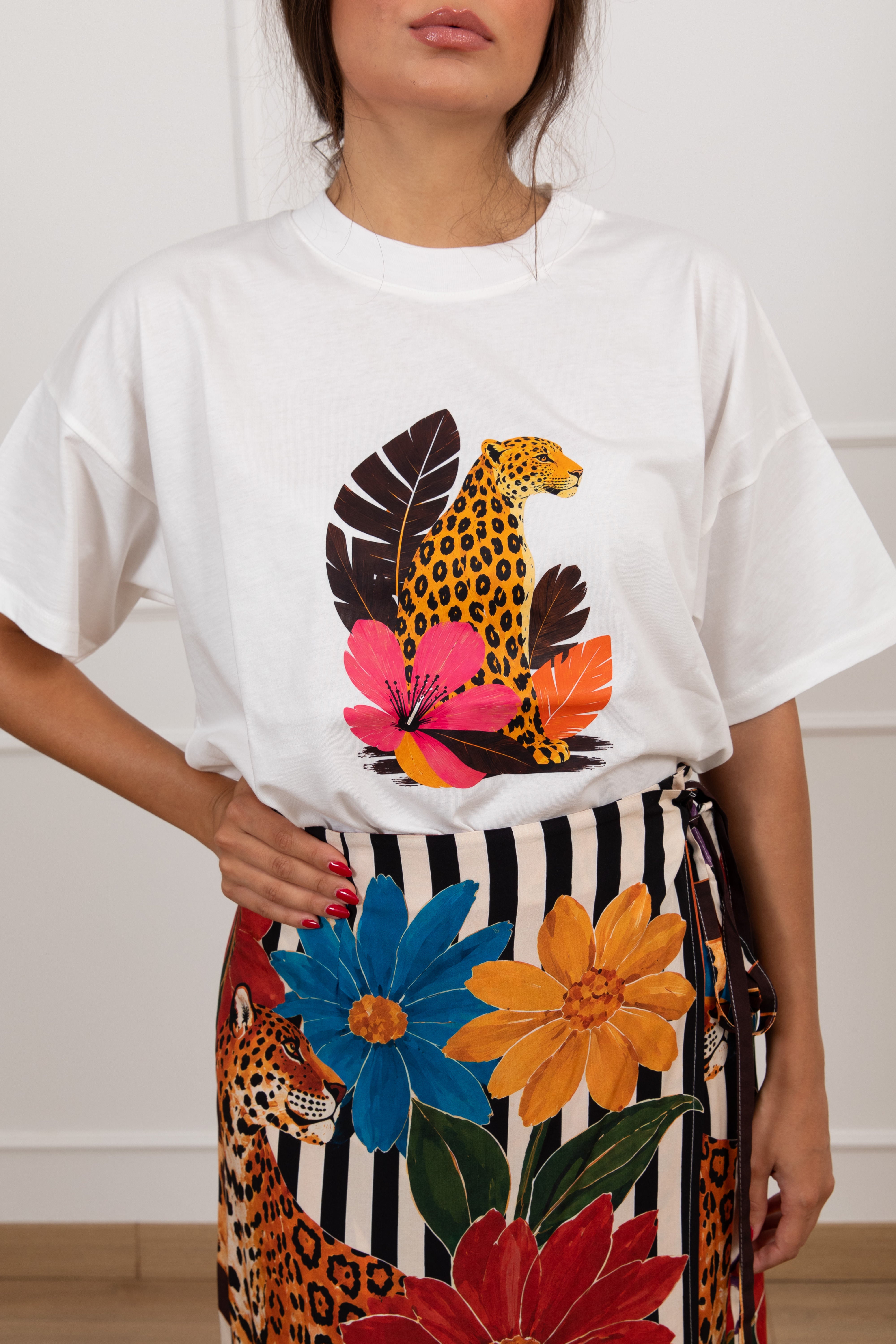 T-shirt stampa tiger ViCOLO