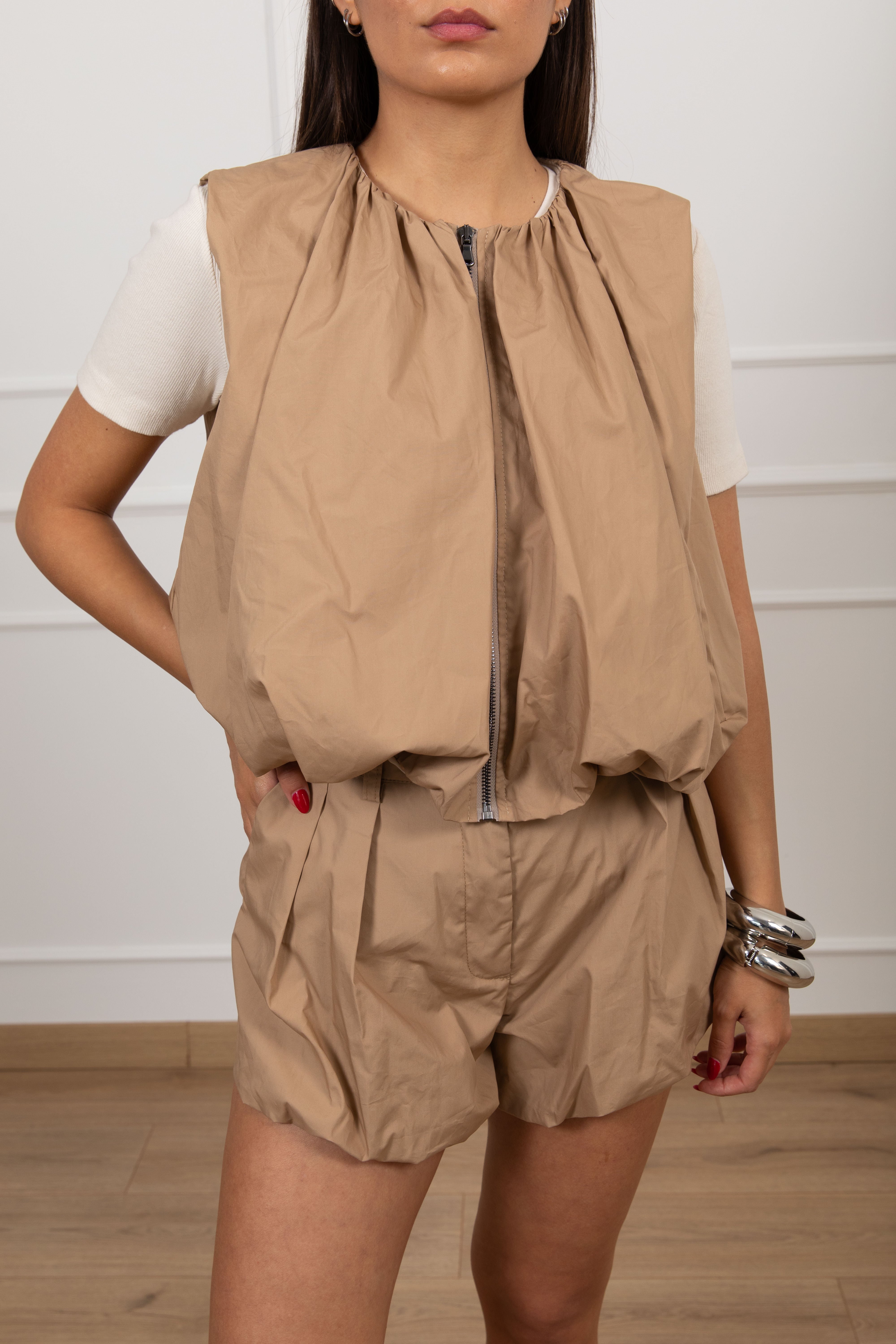 Bomber cropped smanicato Dixie