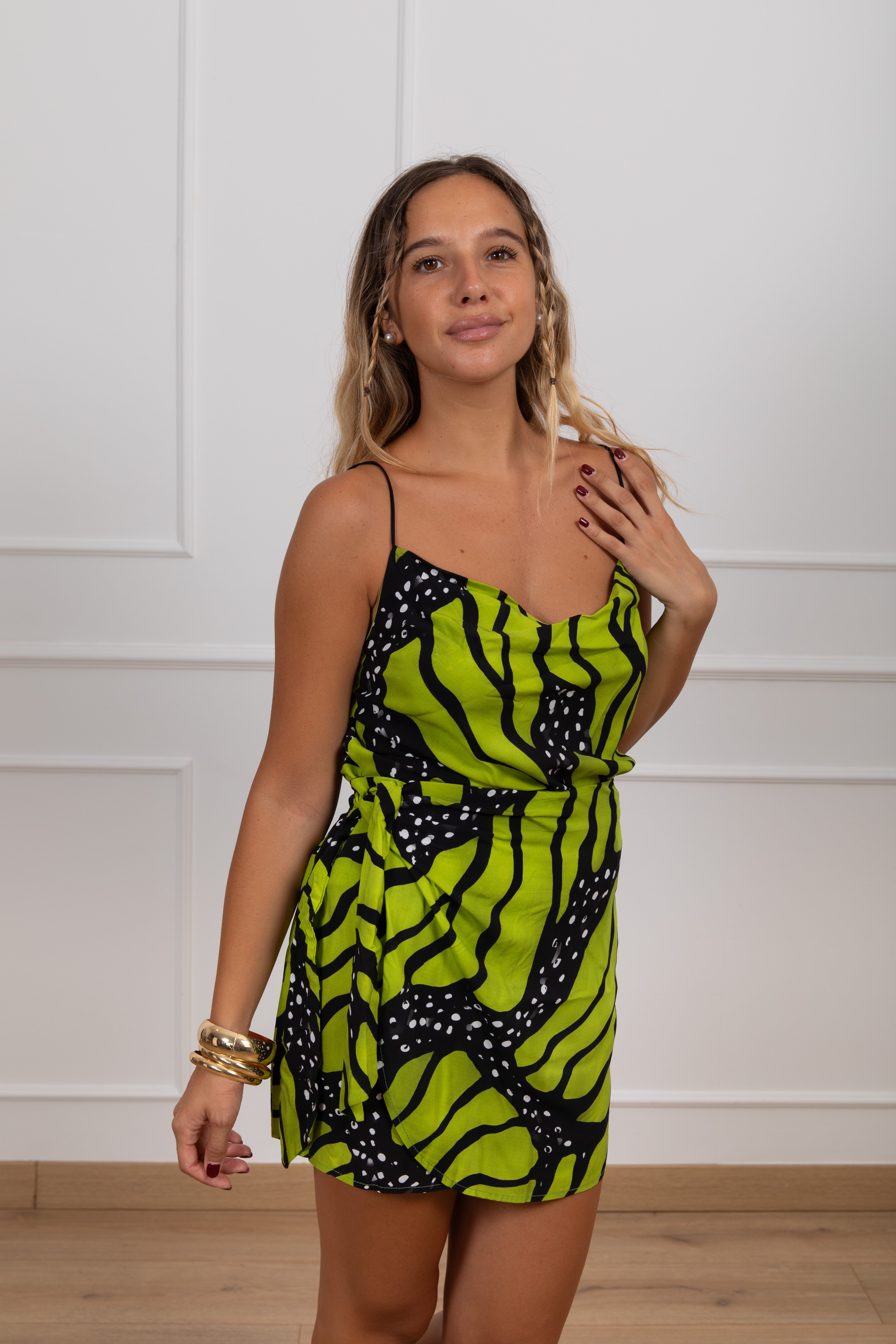 Gonna corta pareo fantasia butterfly lime Haveone