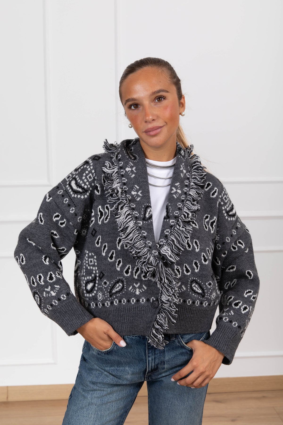 Cardigan fantasia bandana con bottoni Tensione IN