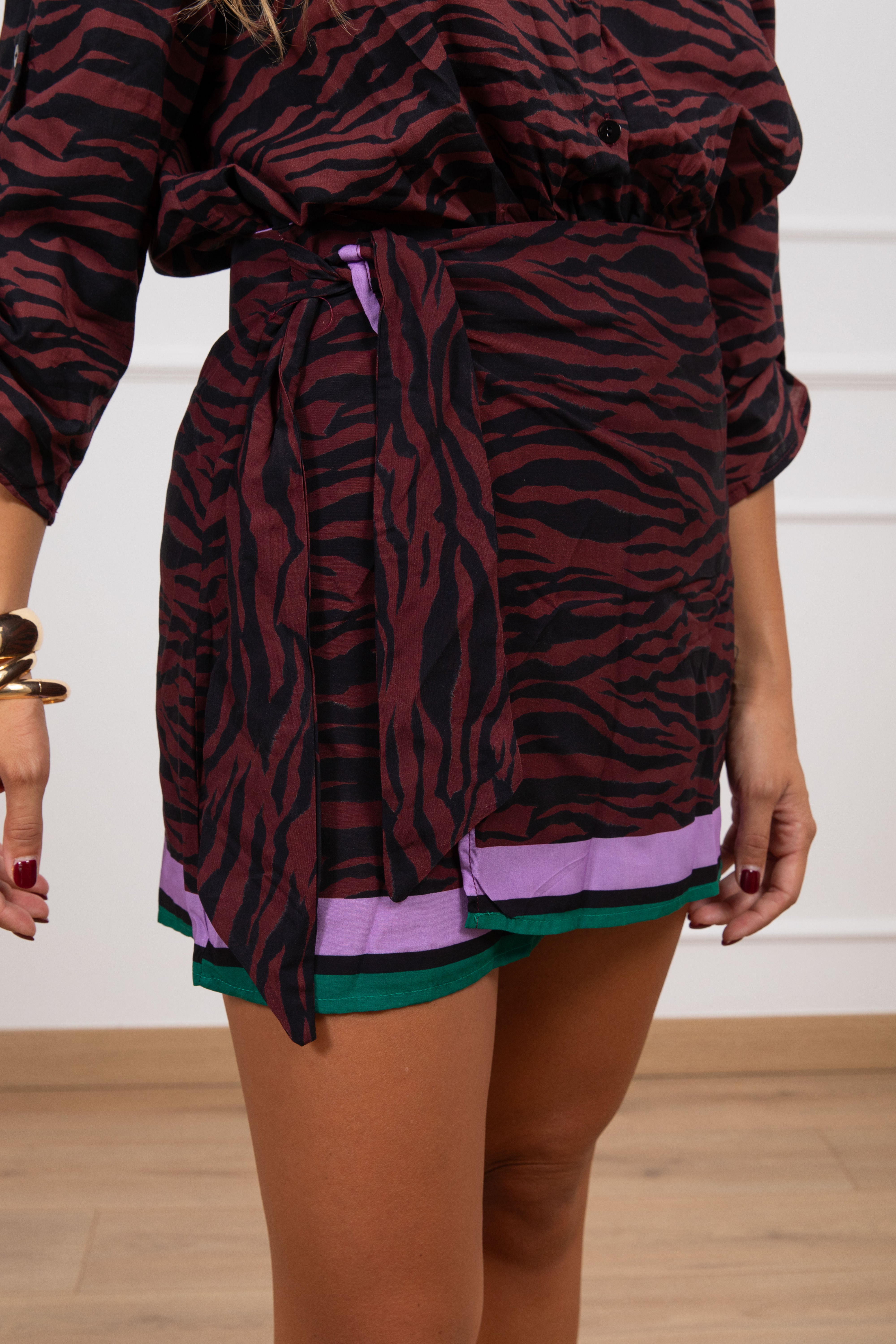 Gonna corta pareo fantasia zebra india Haveone