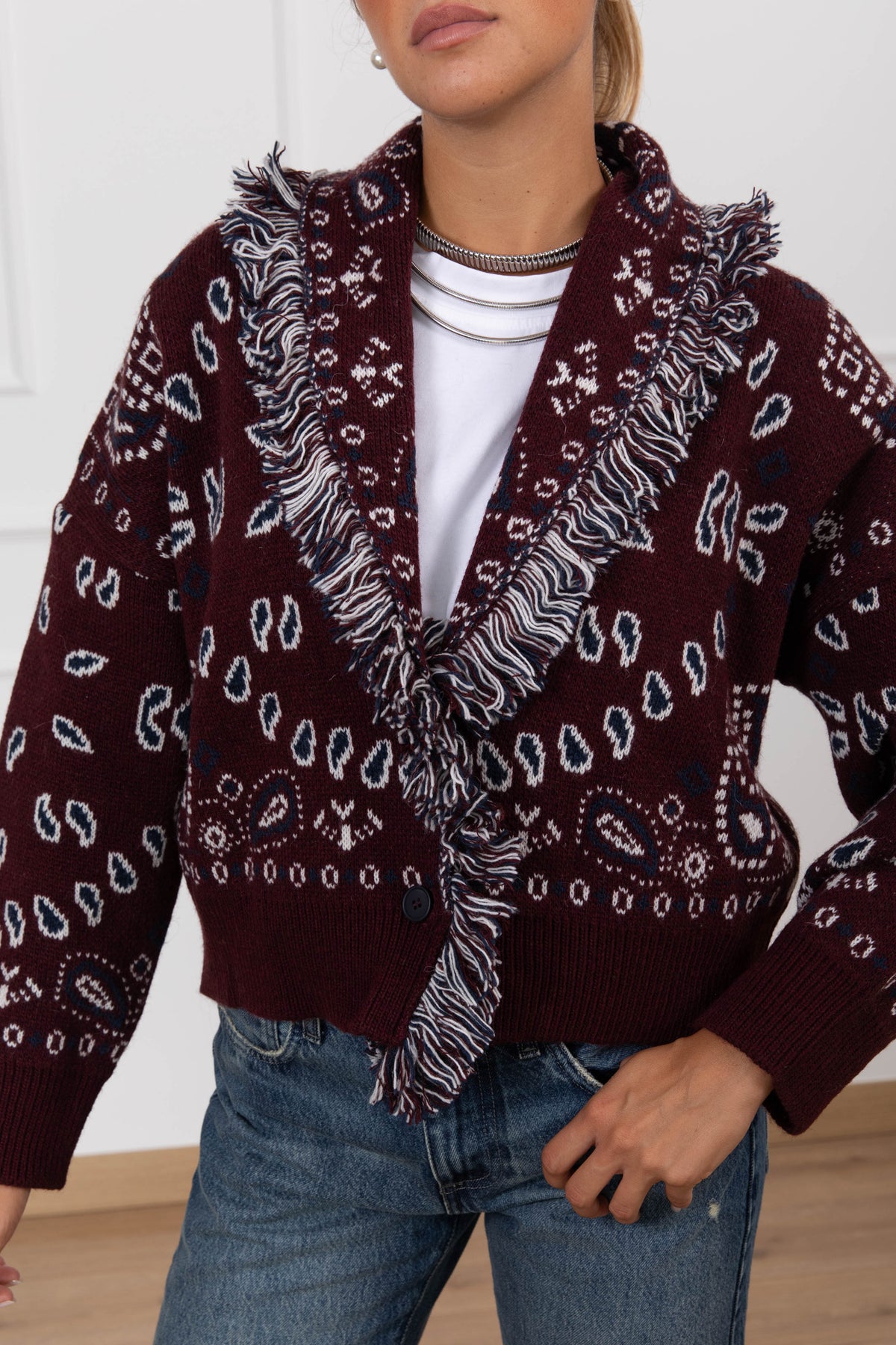 Cardigan fantasia bandana con bottoni Tensione IN