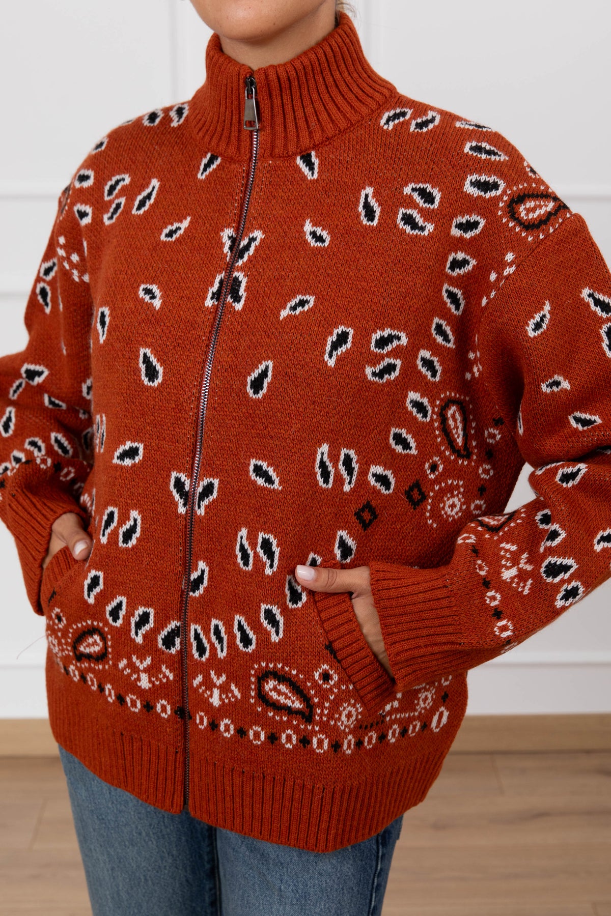 Maglia fantasia bandana con zip Tensione IN