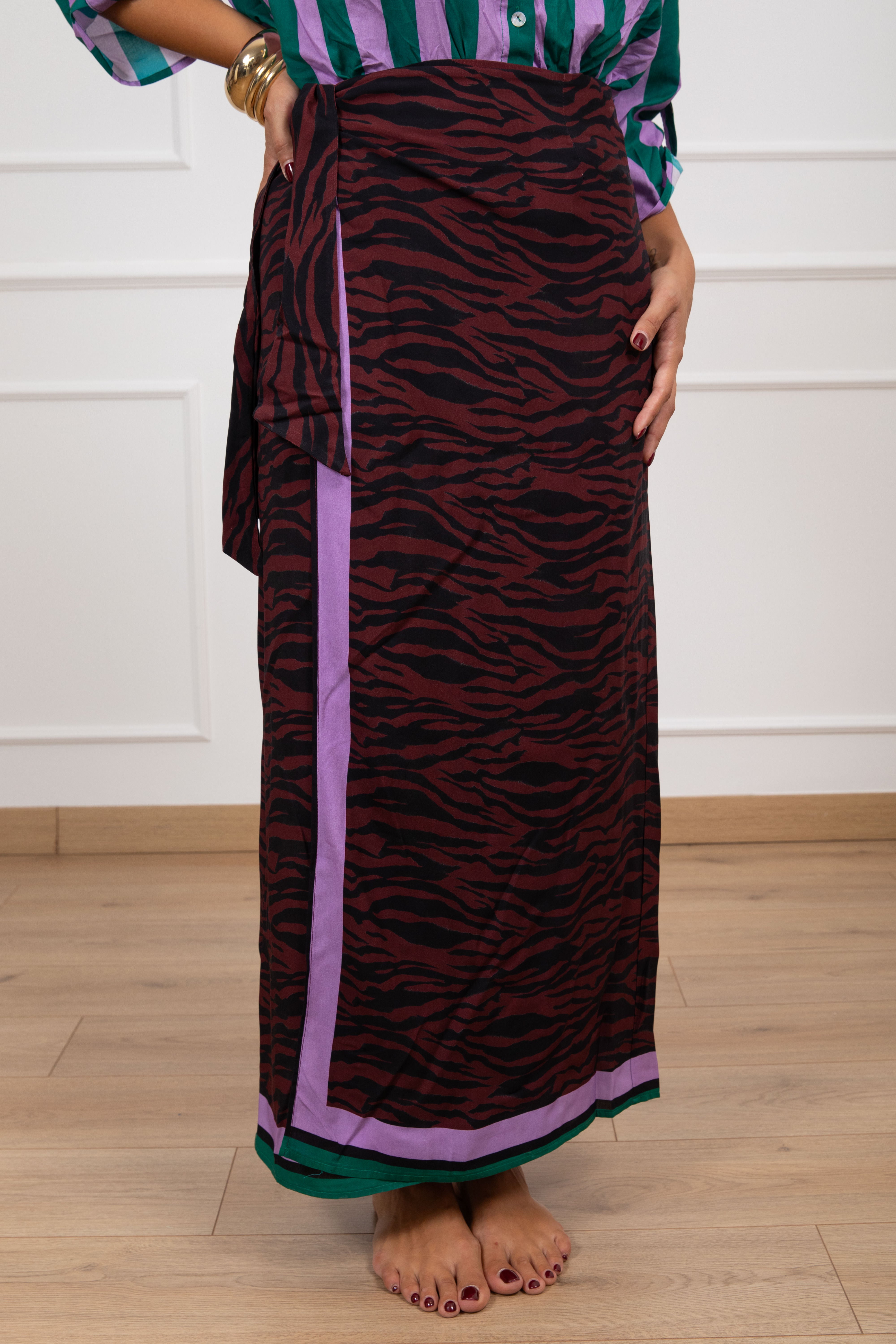 Gonna lunga pareo stampa zebra india Haveone