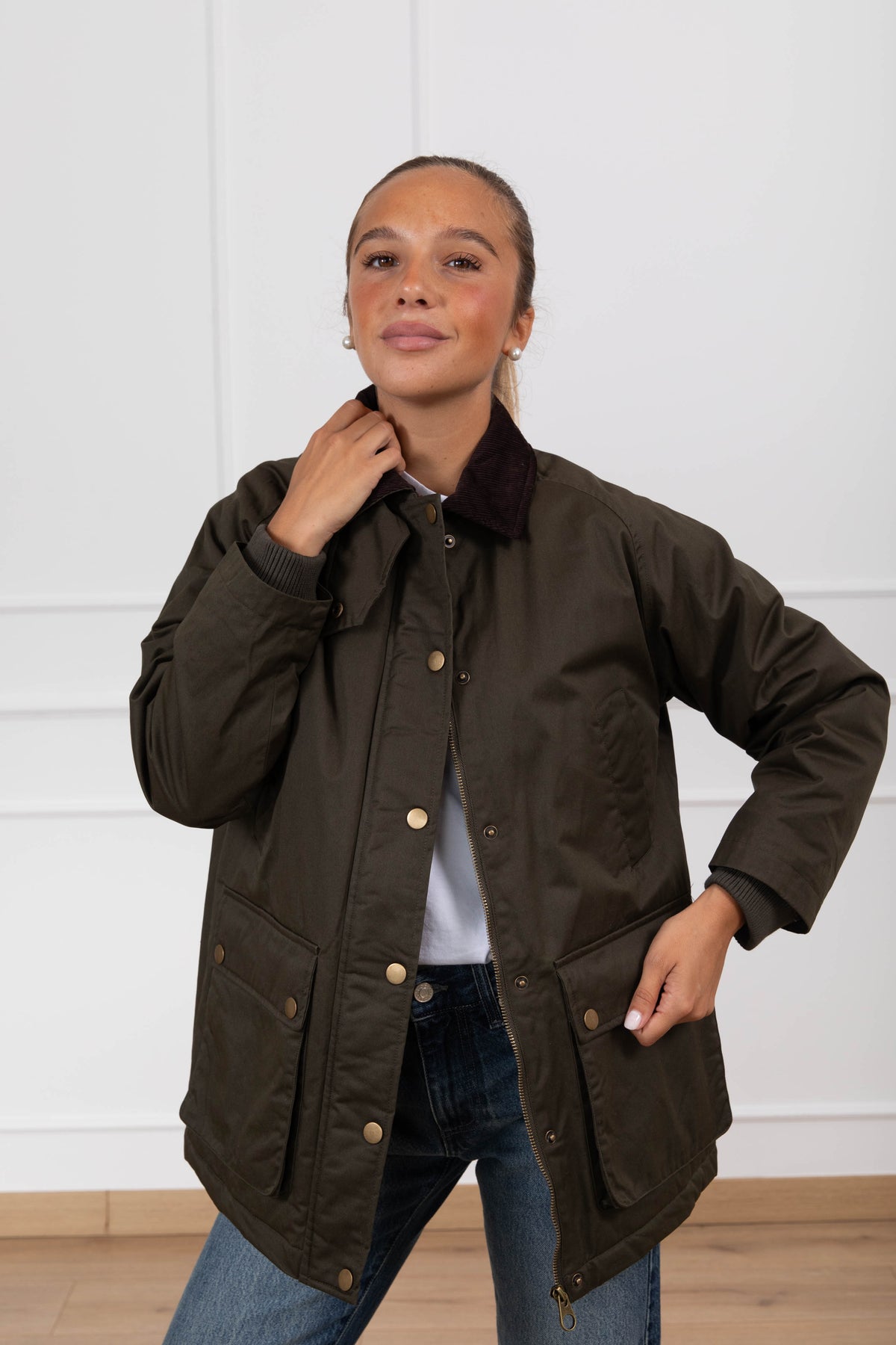 PRE ORDER 28/09 Field jacket regular con colletto in velluto a coste variante militare Tensione IN