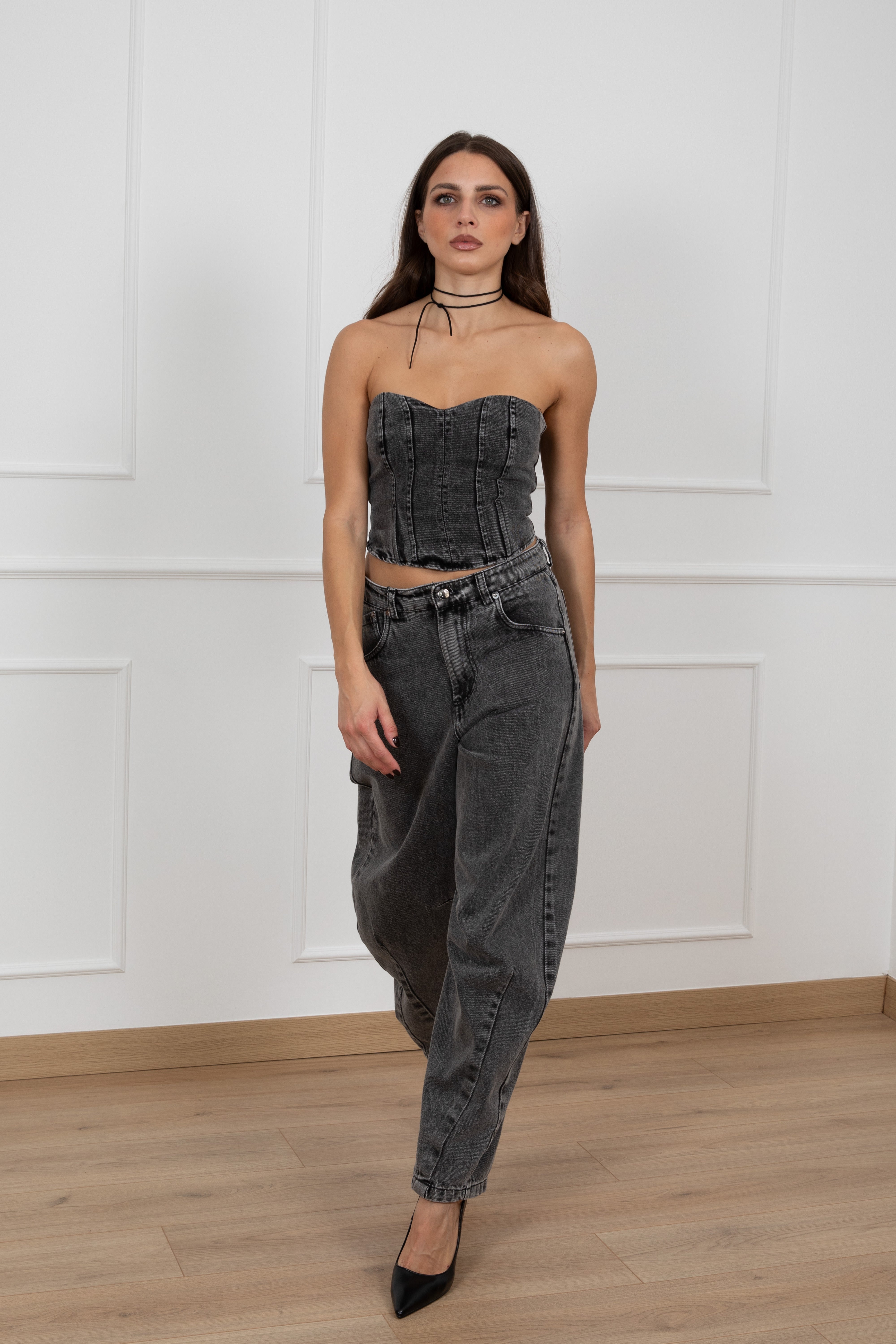 Top a fascia jeans Tensione IN