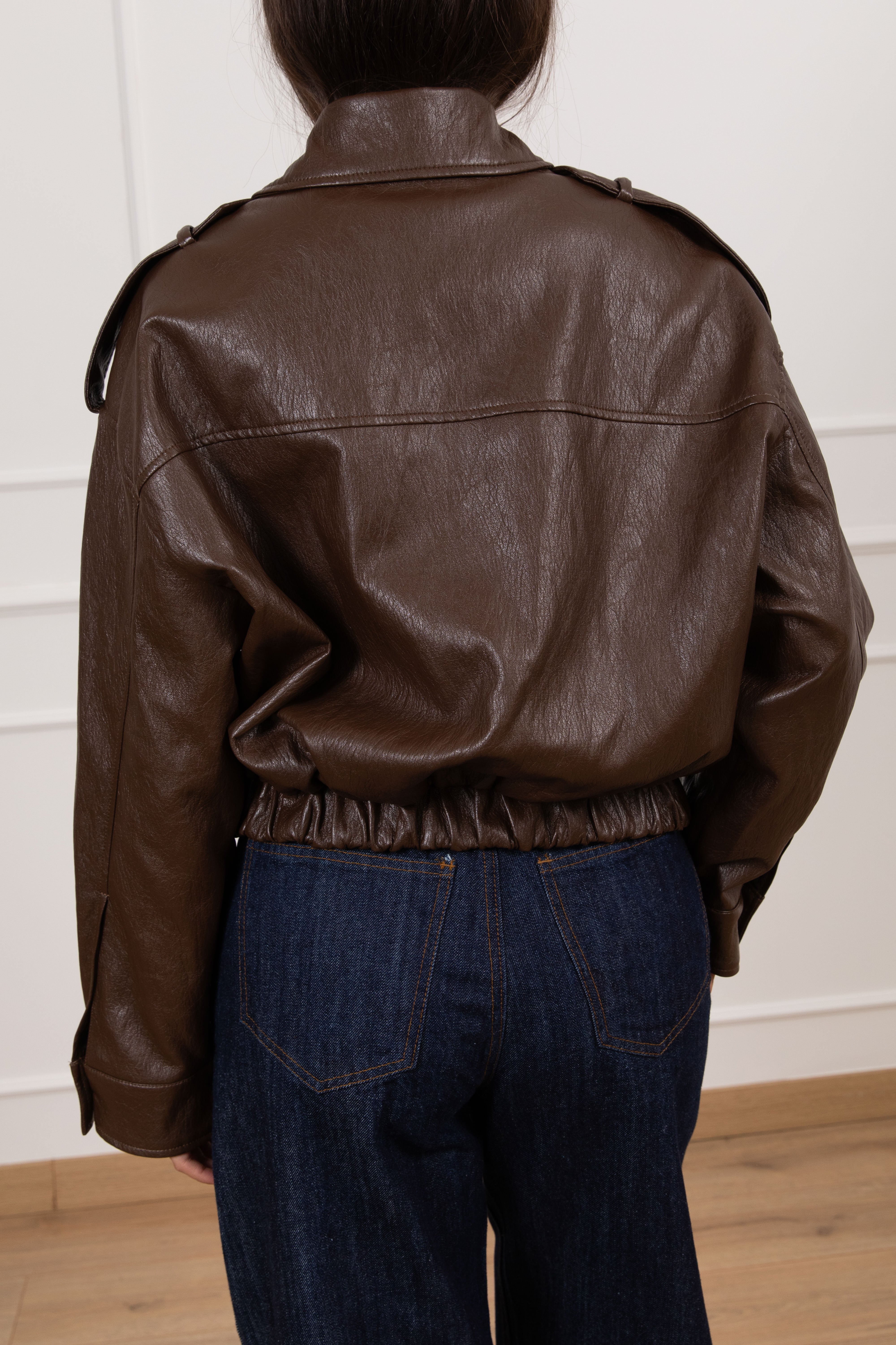 Bomber moro in eco-pelle con tasconi ViCOLO