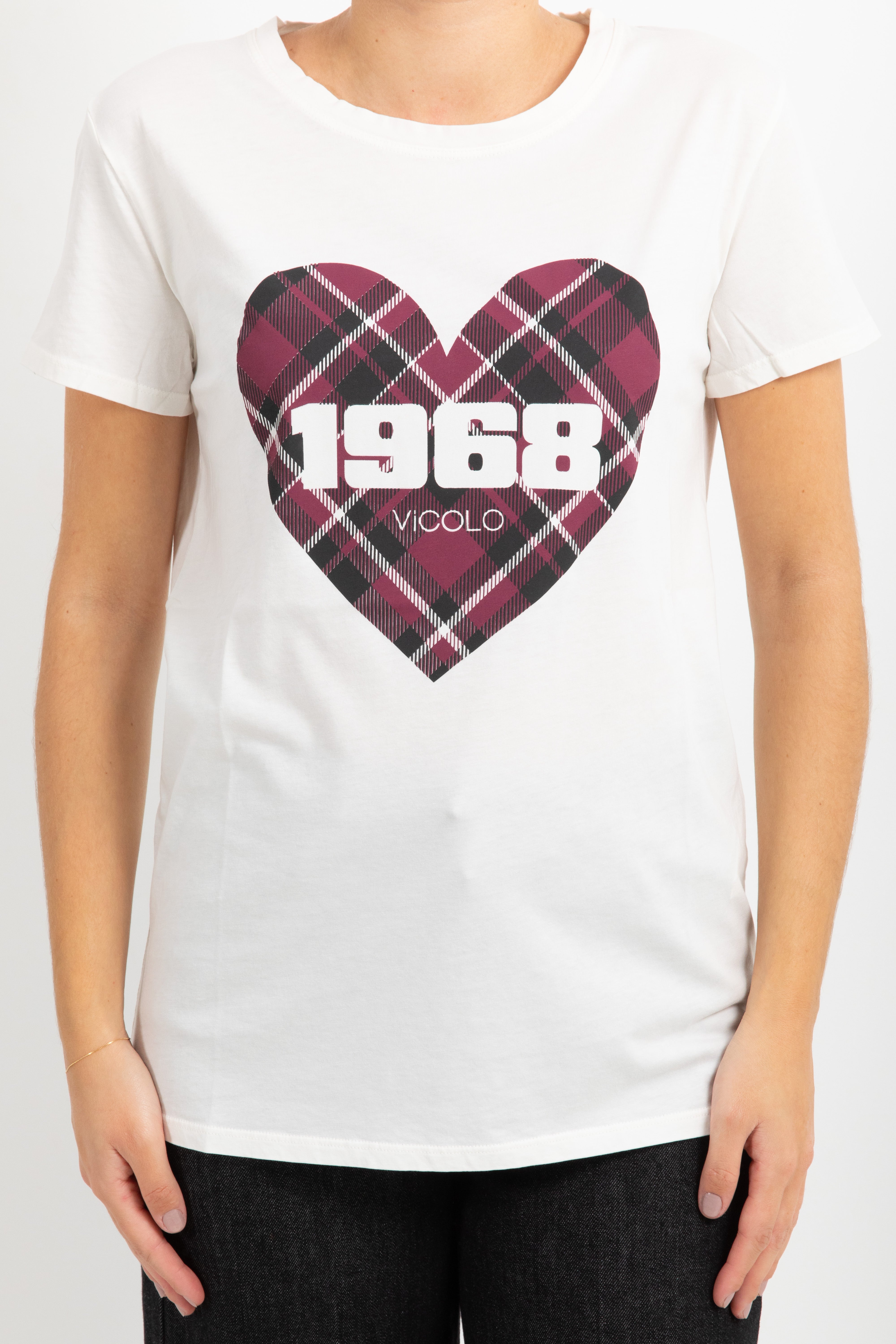 T-shirt cuore check ViCOLO