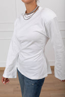 T-shirt spallina imbottita con intreccio sul retro variante bianco ViCOLO
