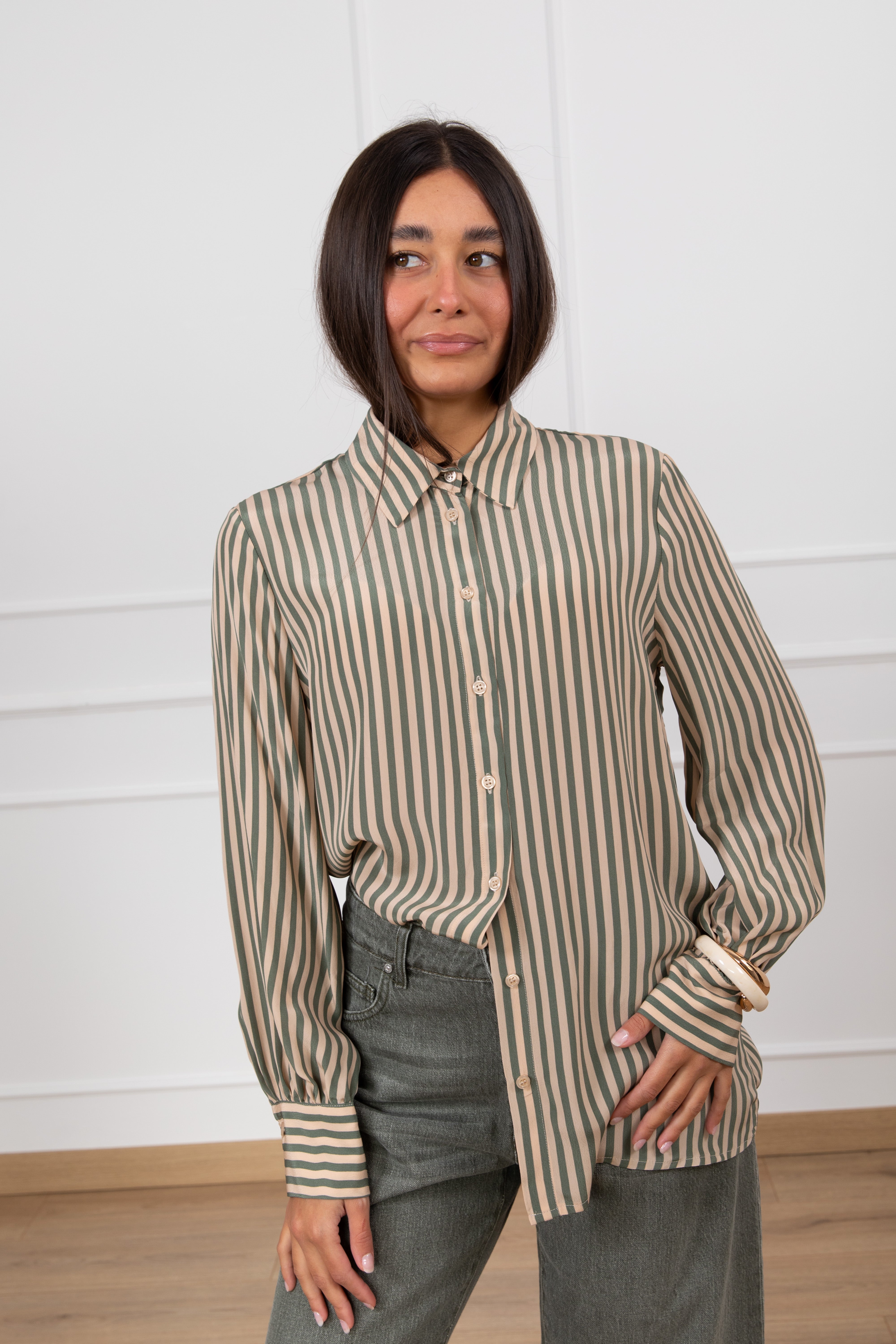 Camicia in viscosa a righe Dixie