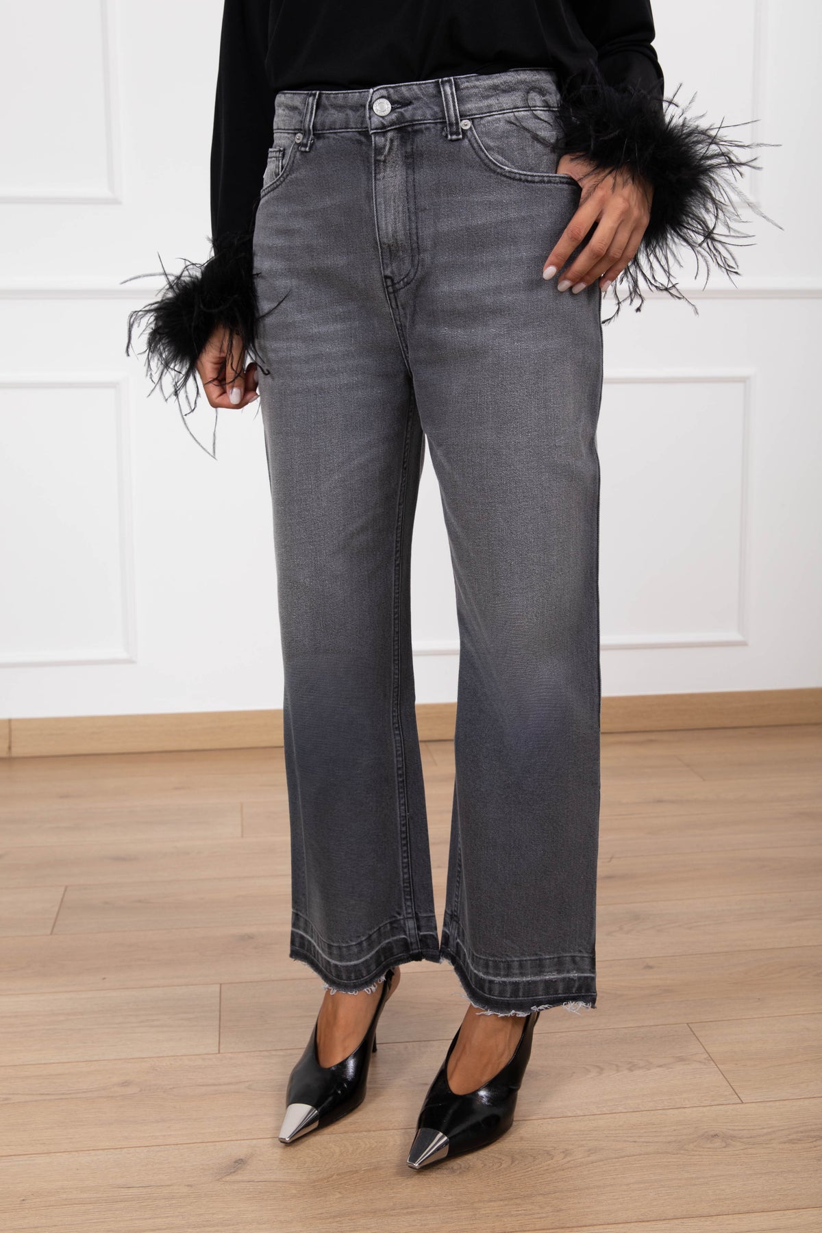 Jeans Kate straight fit lavaggio grigio ViCOLO