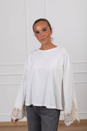 T-shirt con polsino pizzo variante panna Tensione IN