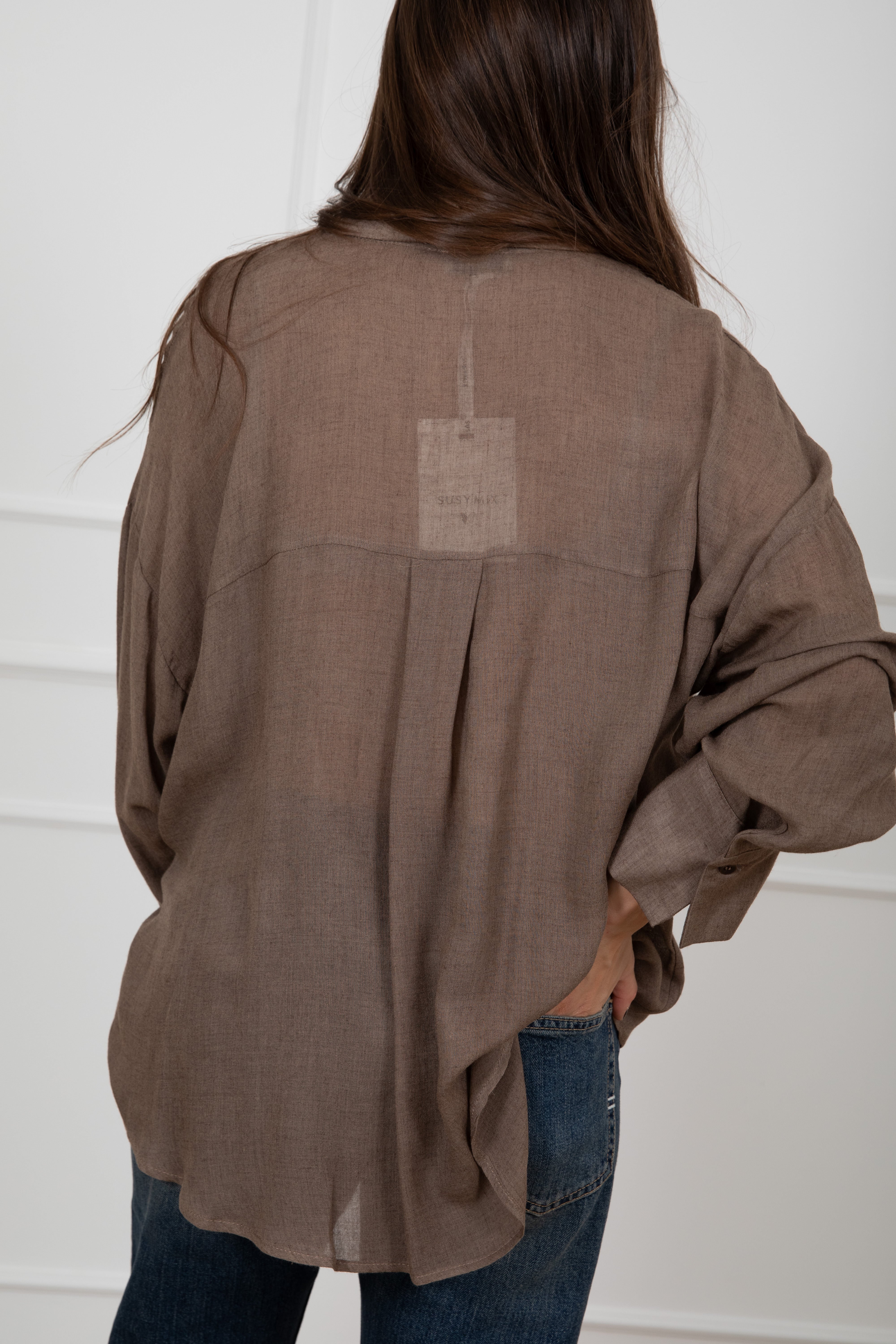 Camicia over-size in viscosa e lana Susy Mix