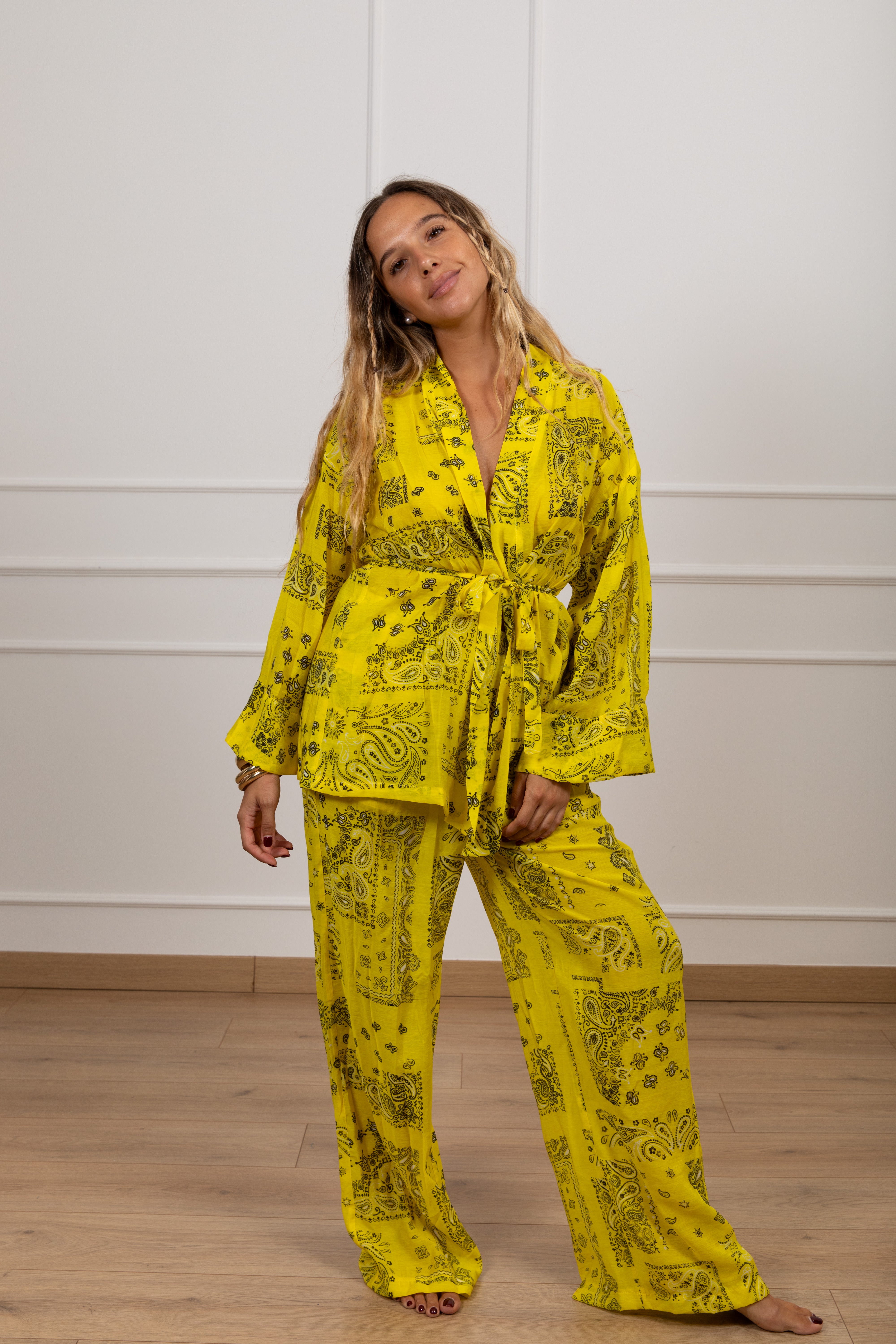 Coordinato kimono e pantalone boxer fantasia bandana ViCOLO