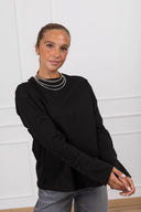 T-shirt con polsino camicia variante nero Tensione IN