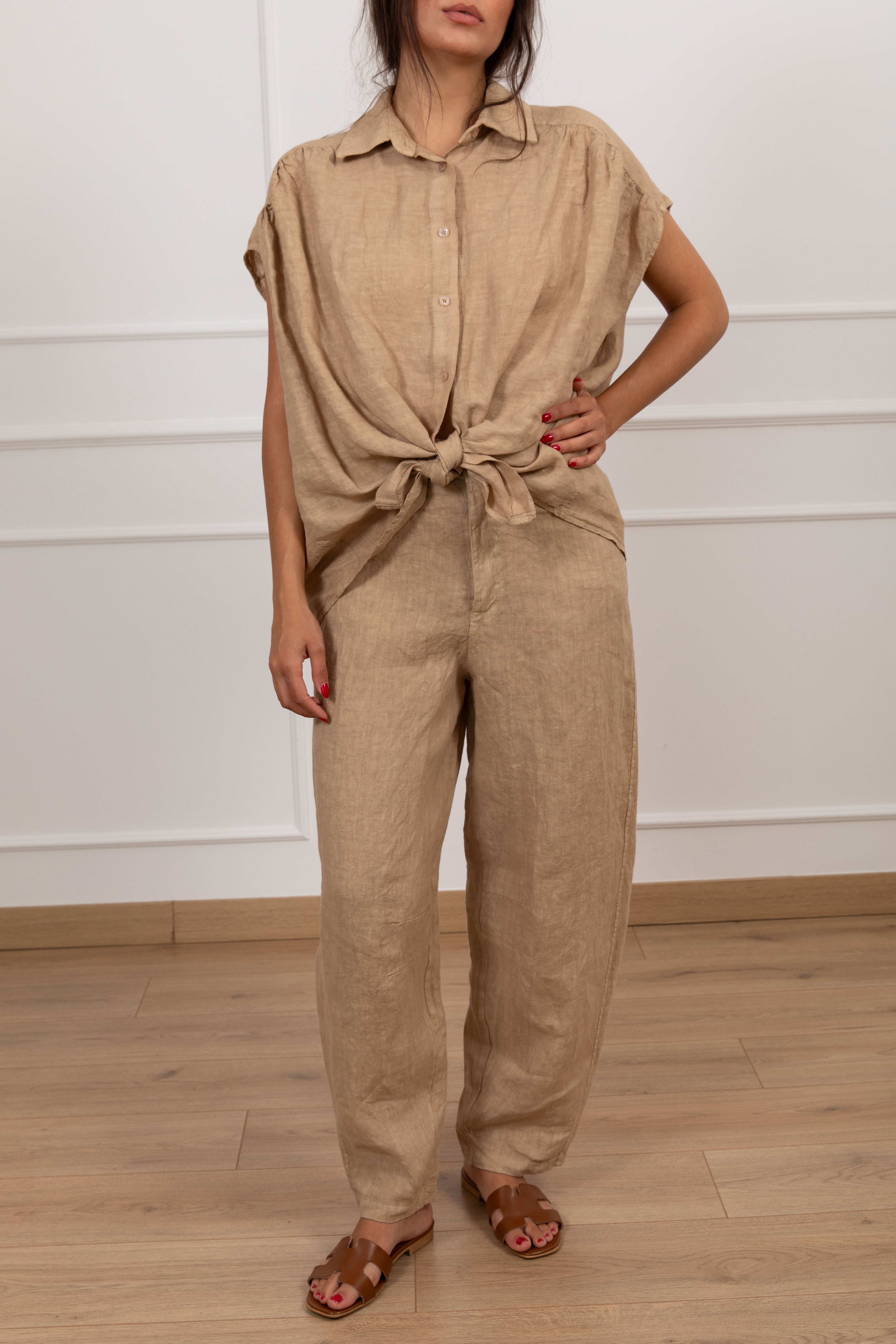 Camicia 100% lino con nodo Susy Mix