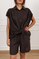Camicia 100% lino con nodo Susy Mix