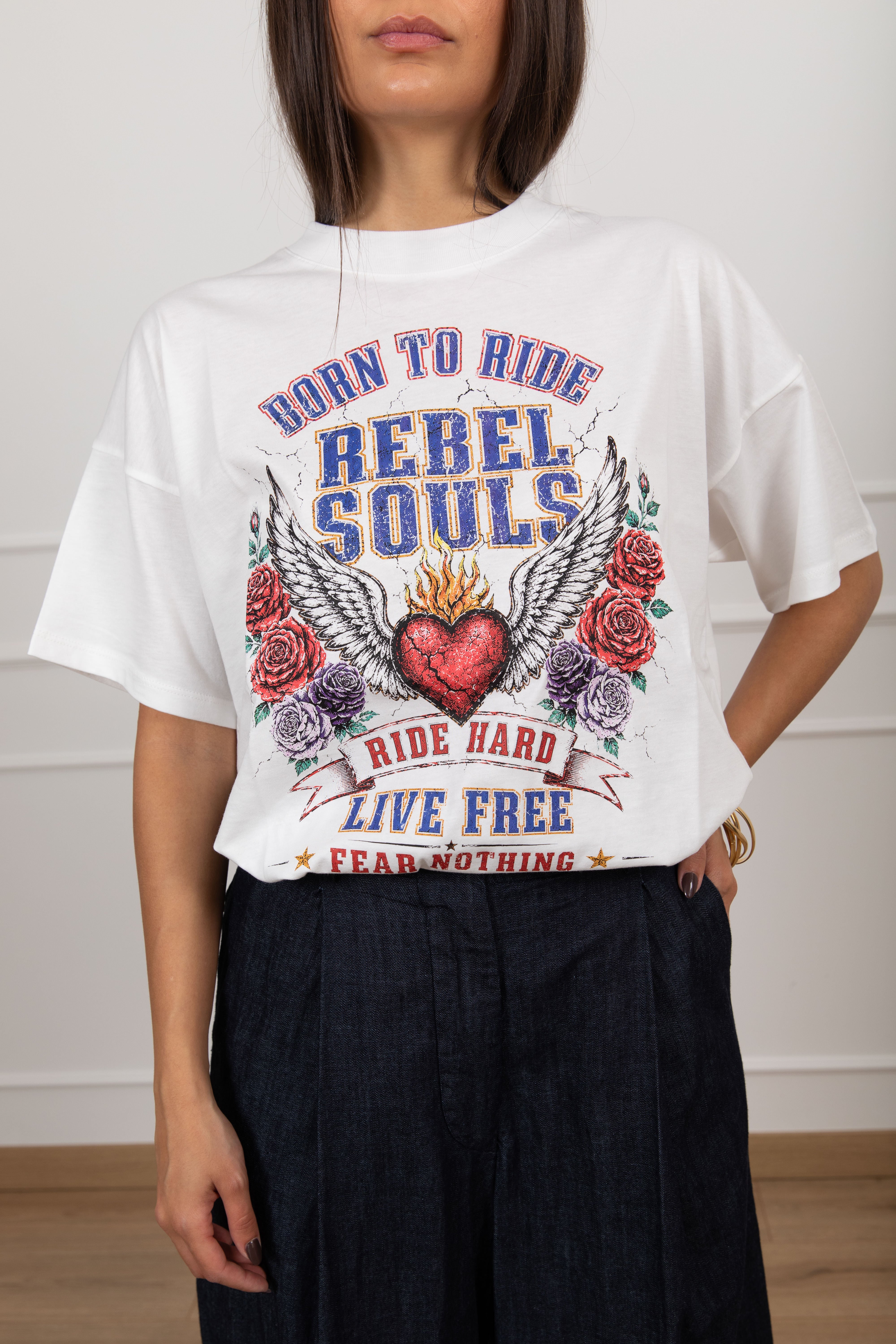 T-shirt stampa rock "Rebel soul" ViCOLO