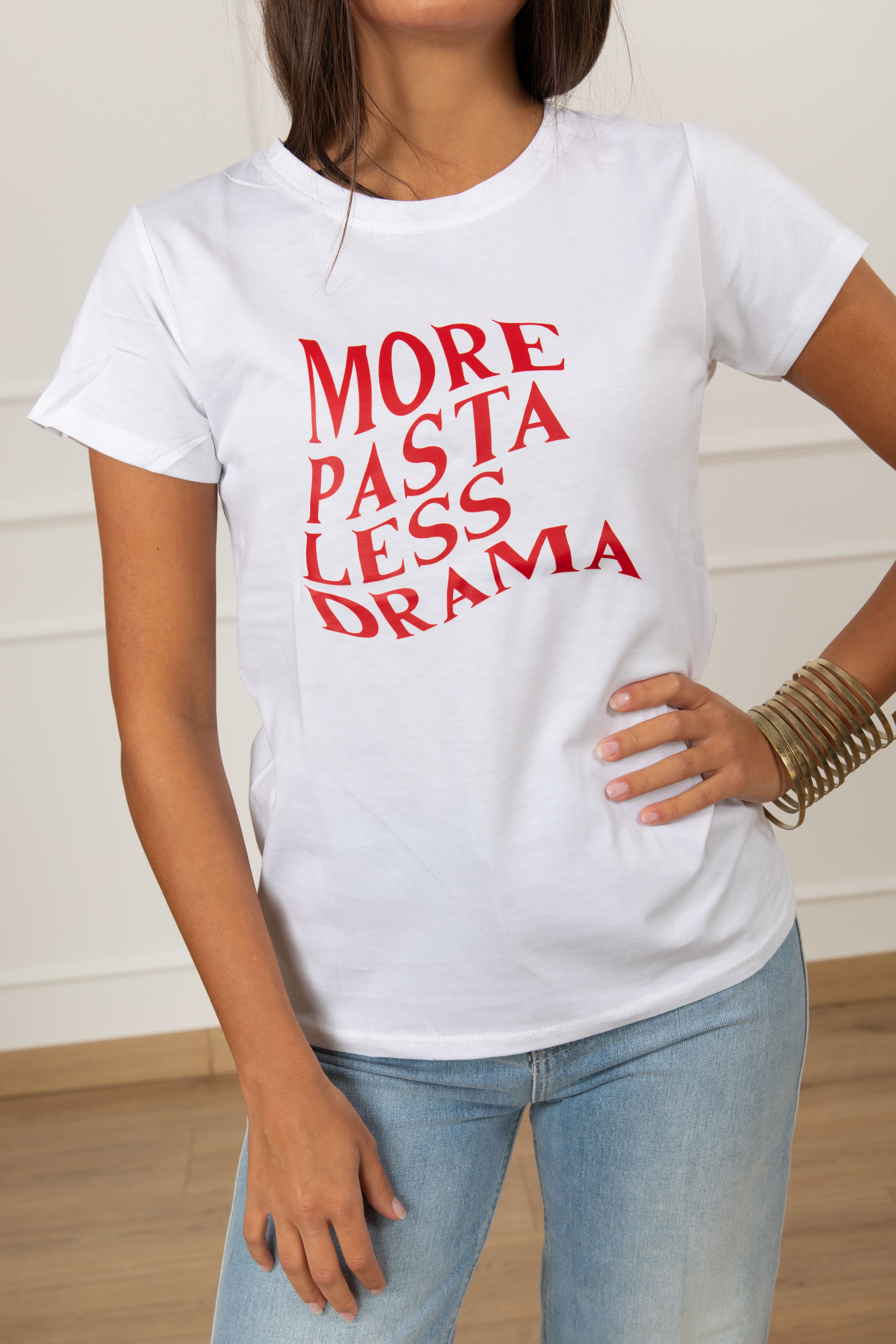T-shirt "More pasta less drama" Motel