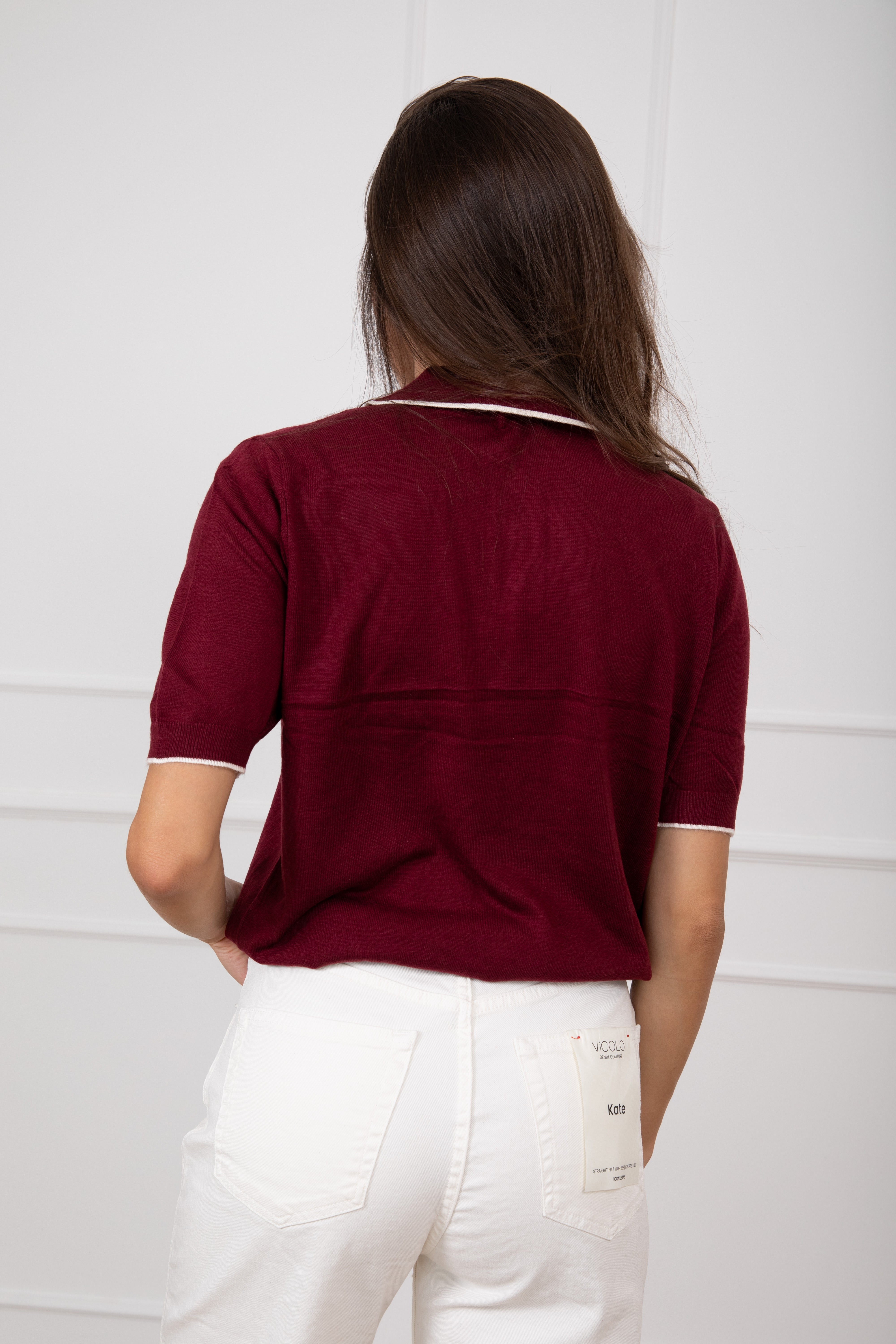 Polo manica corta con bordi a contrasto Susy Mix
