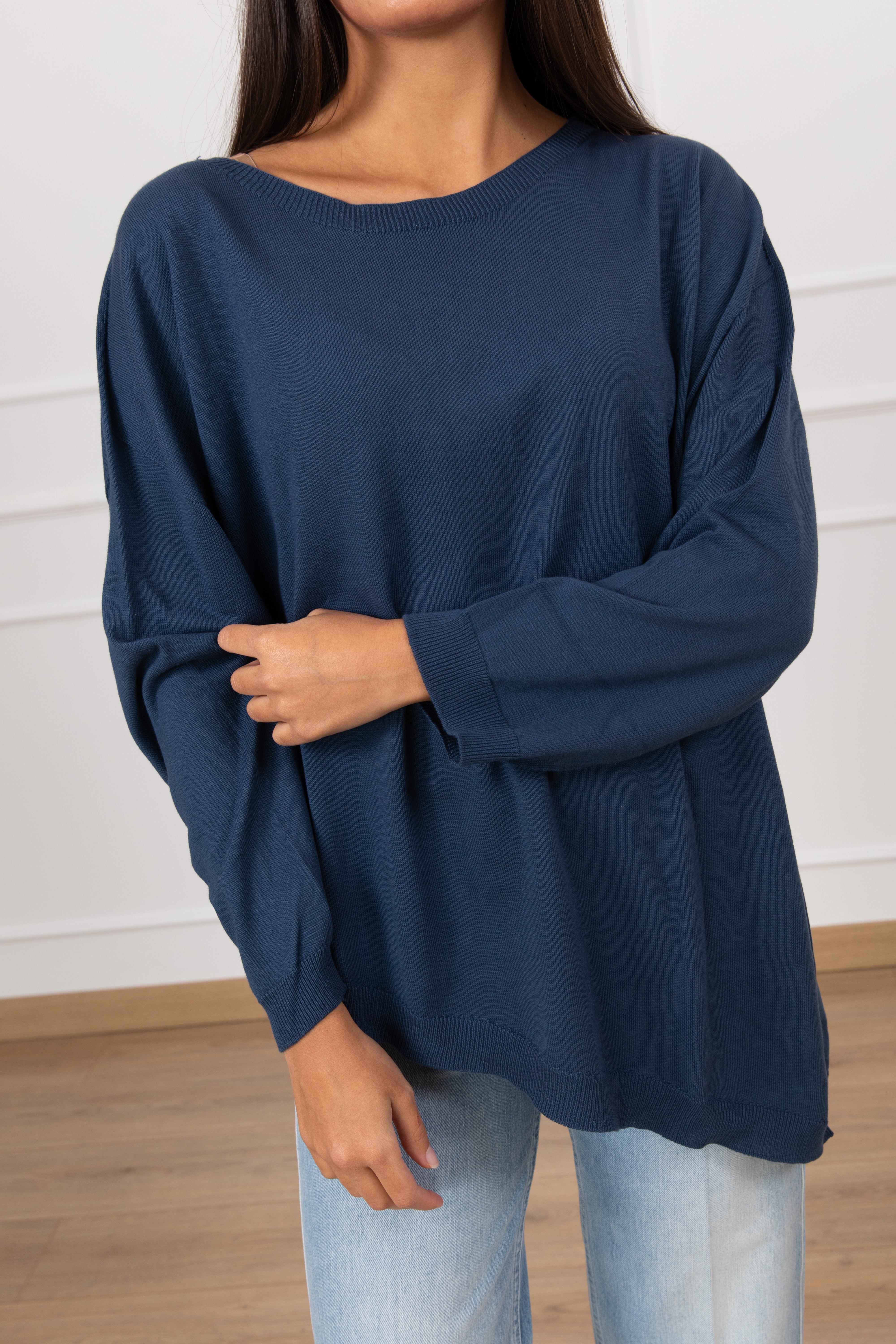 Maglia in cotone con fondo asimmetrico Susy Mix