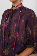Camicia stampa palme con collana a contrasto Haveone