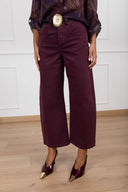 Pantalone 5 tasche con cintura placca variante bordeaux Tensione IN