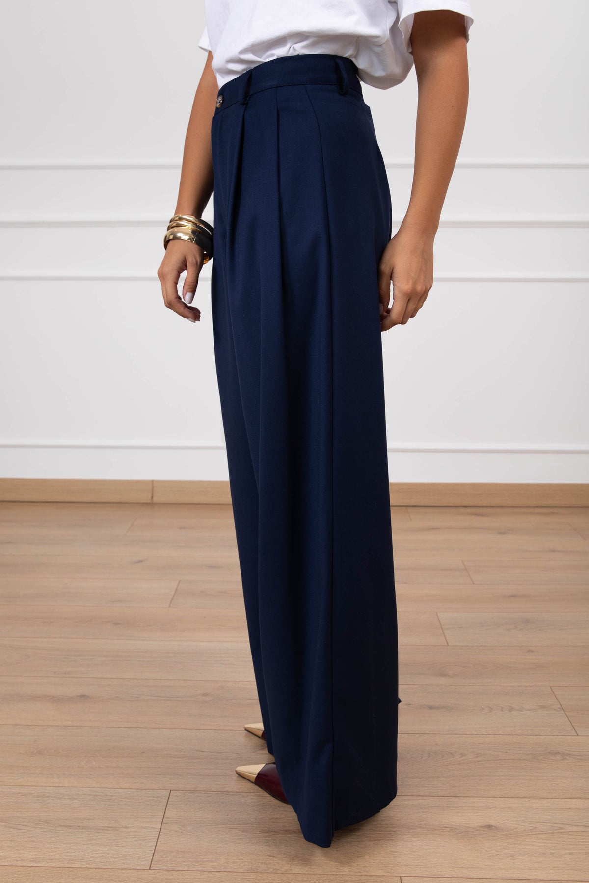 Pantalone sartoriale doppia pinces variante blu Haveone