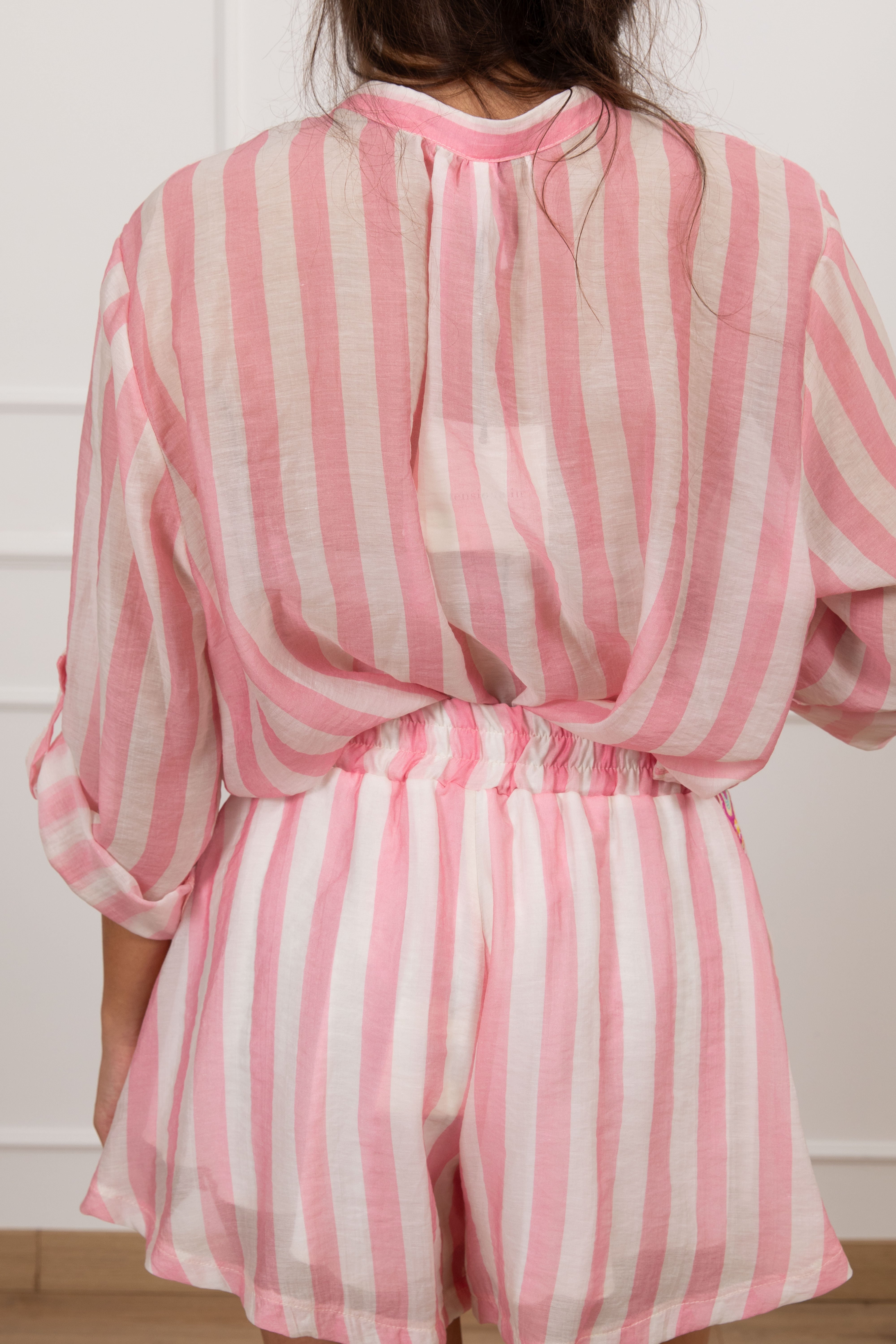 Camicia a righe con passamaneria Tensione IN