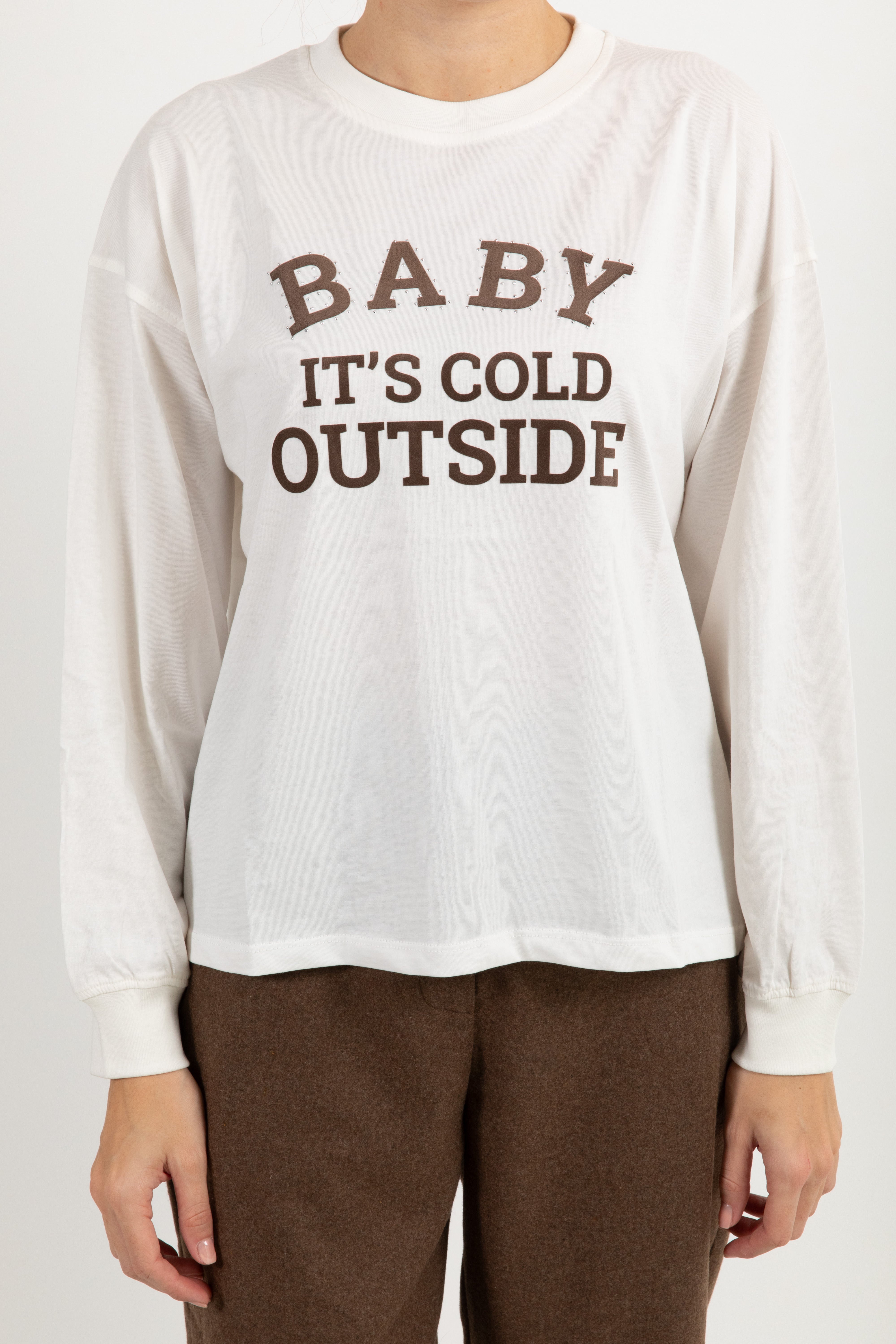 T-shirt manica lunga "Baby it's cold outside" ViCOLO