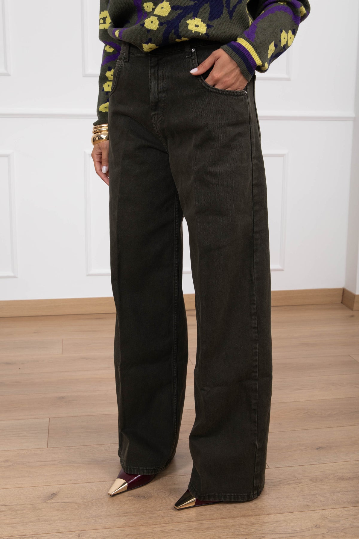 Jeans Mia color baggy-fit variante militare ViCOLO