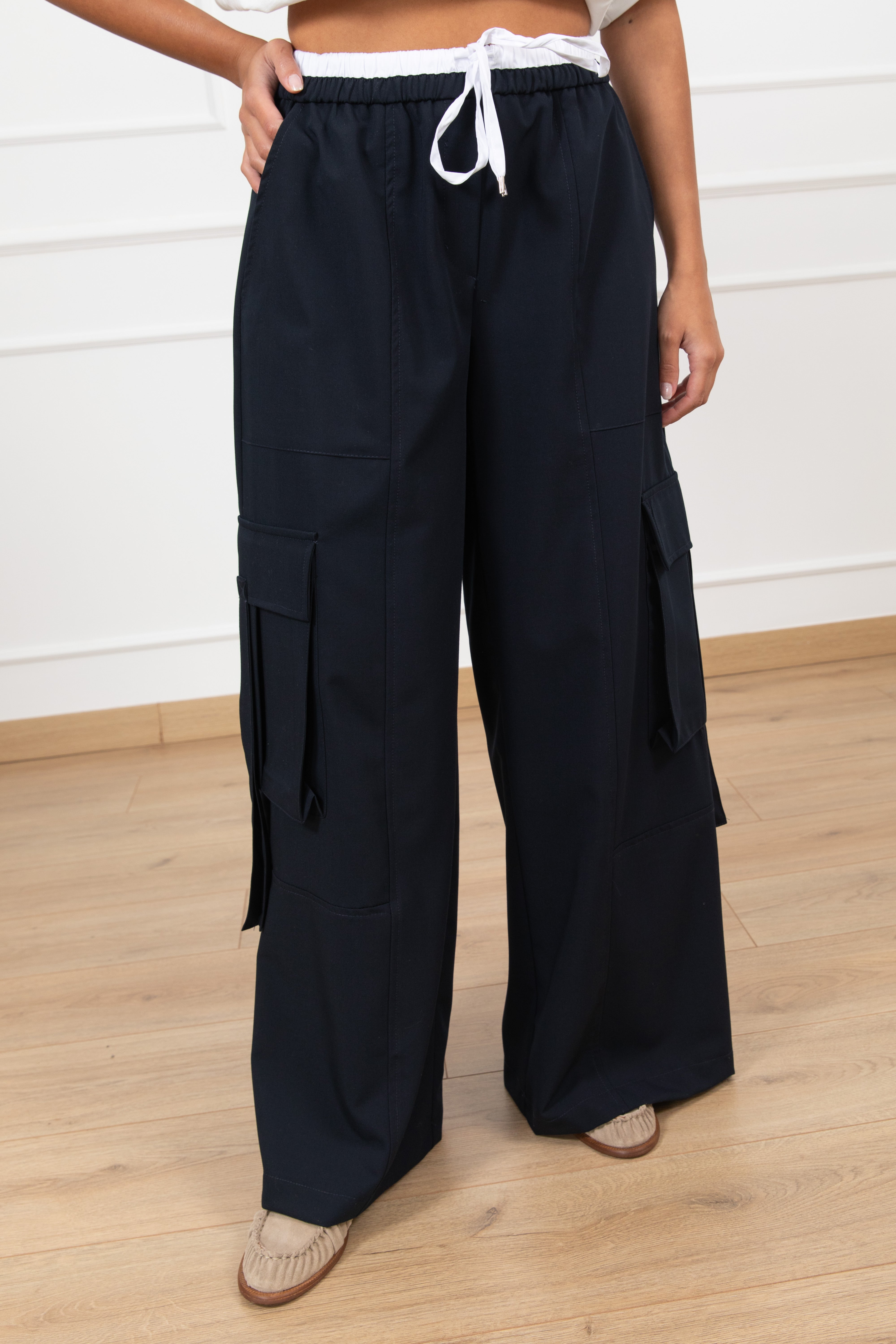 Pantalone cargo boxer in poli-viscosa Tensione IN