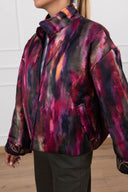 Bomber imbottito stampa acquerello viola Haveone