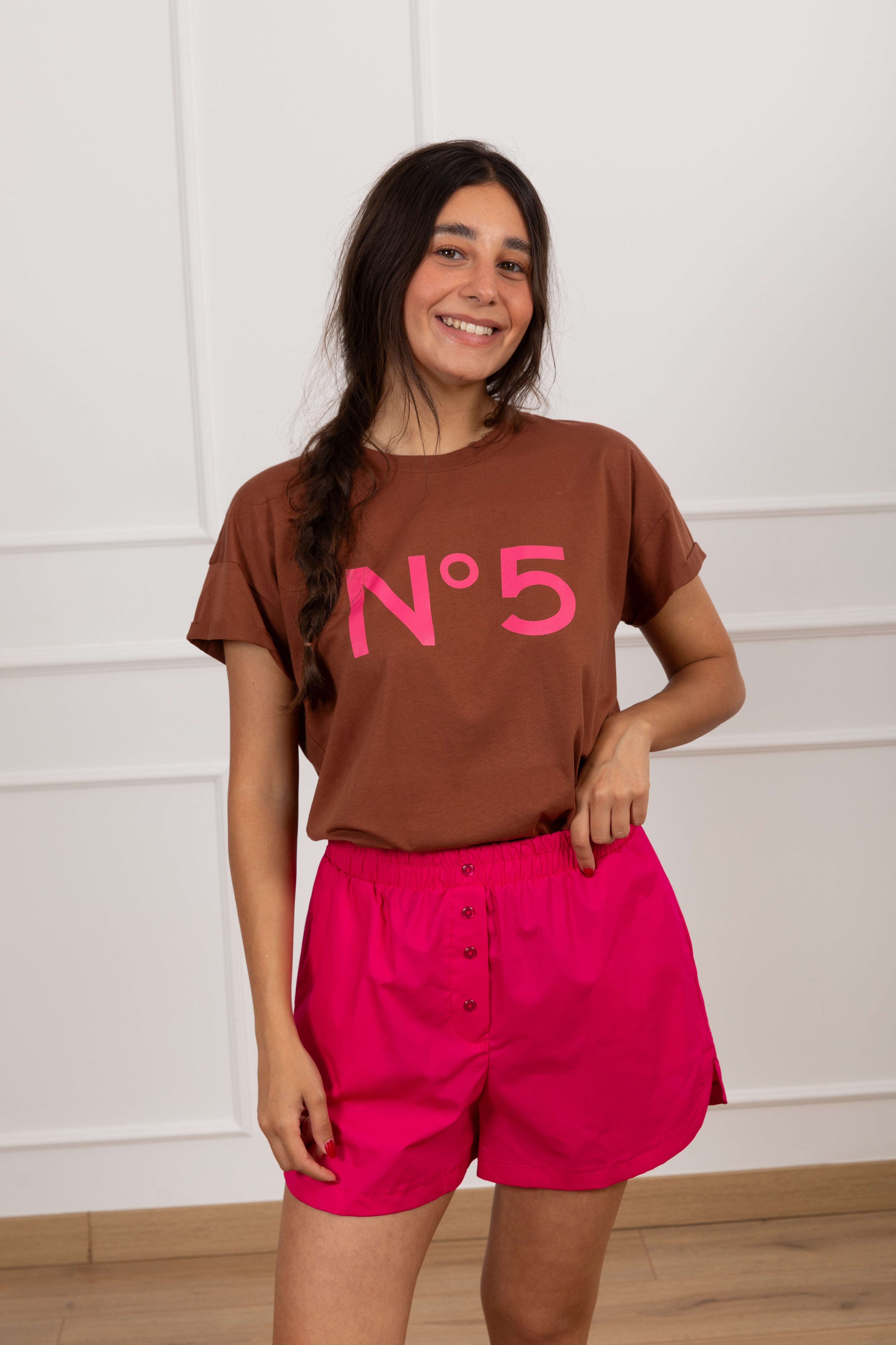 Coordinato t-shirt "N 5" e shorts boxer Tensione IN