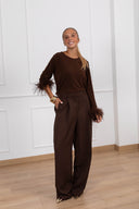 Pantalone sartoriale con pinces variante fondente ViCOLO