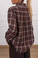 Camicia check con tasca paillettes variante moro Susy Mix