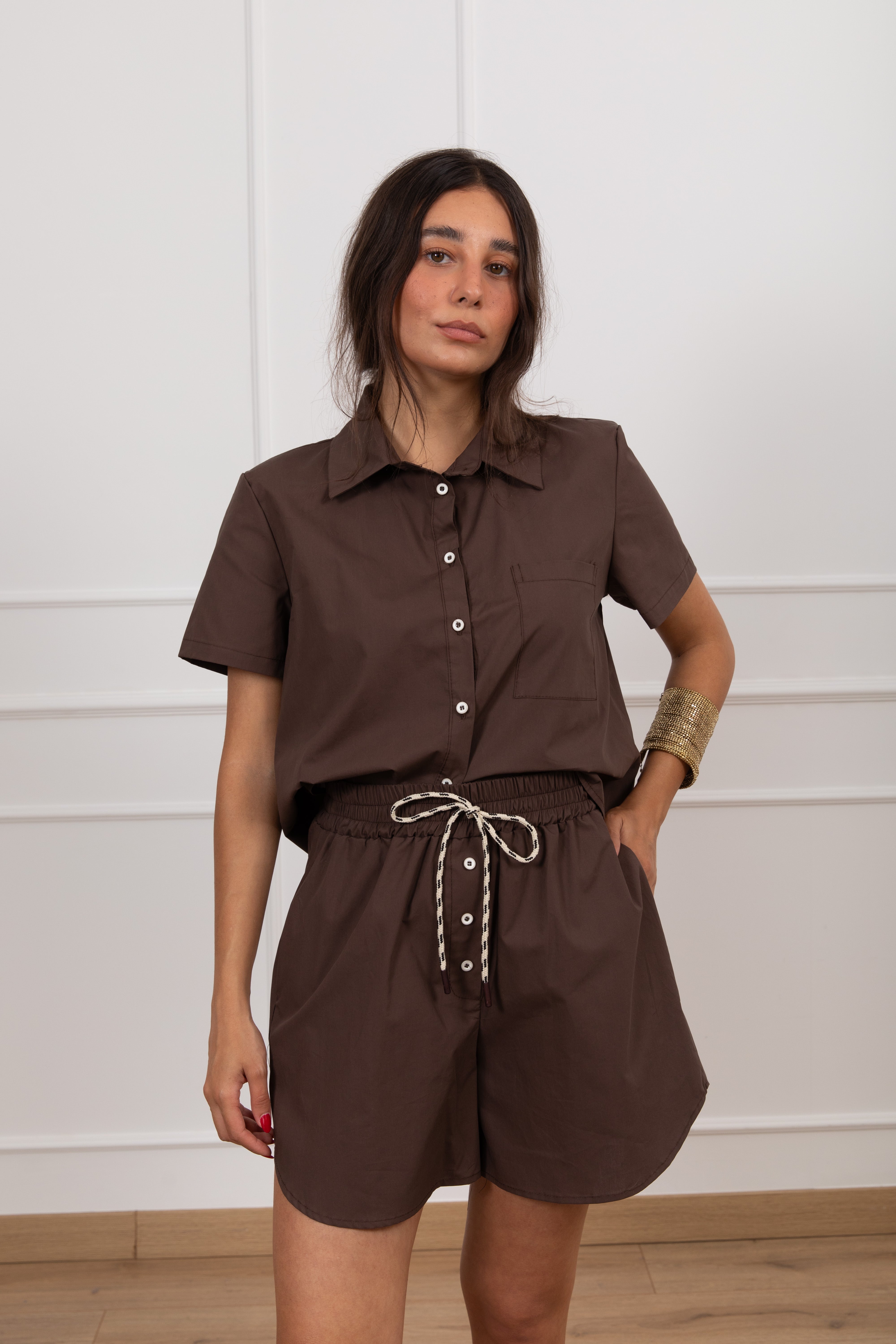 Coordinato in cotone camicia e shorts boxer Susy Mix