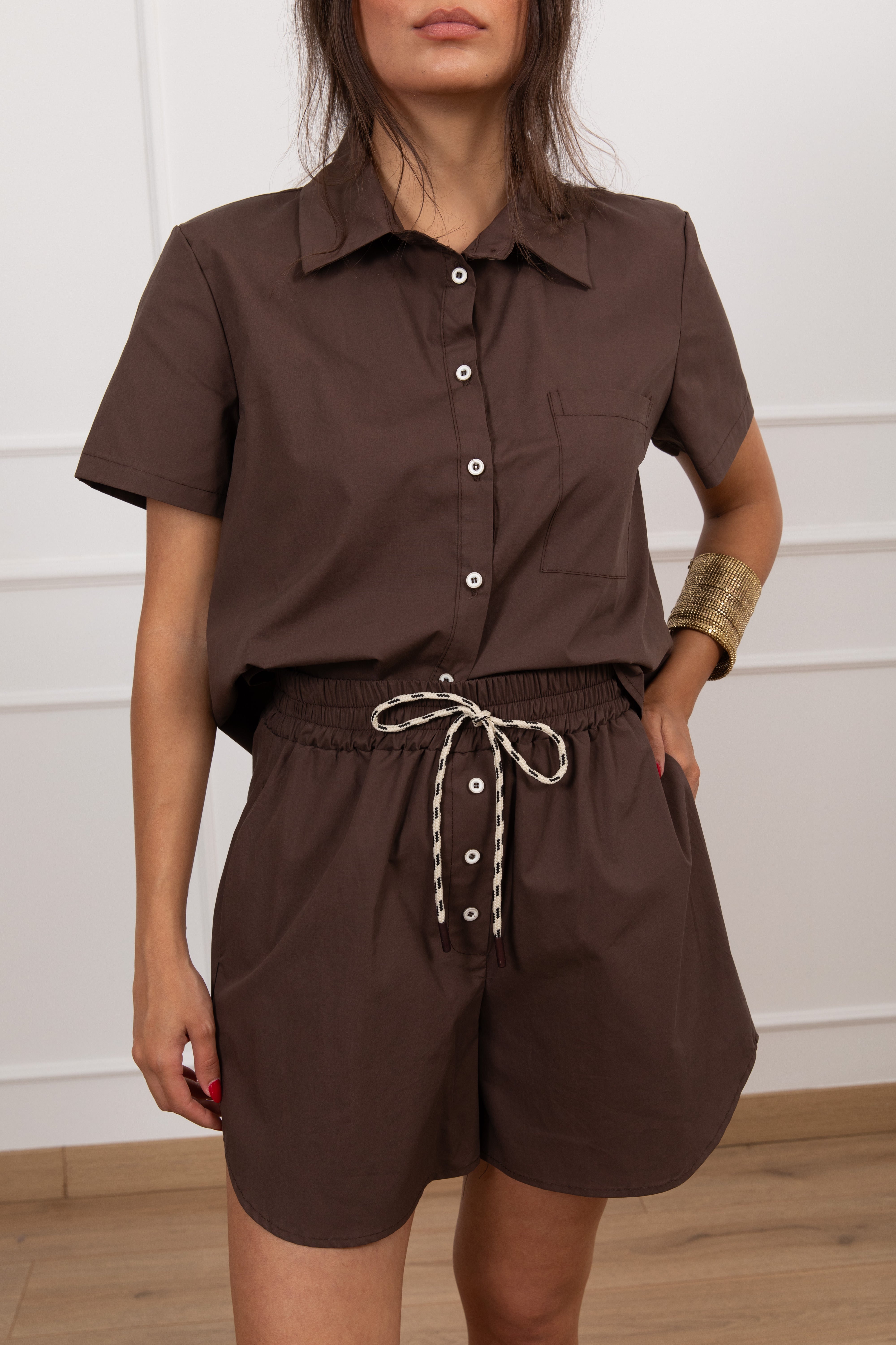 Coordinato in cotone camicia e shorts boxer Susy Mix