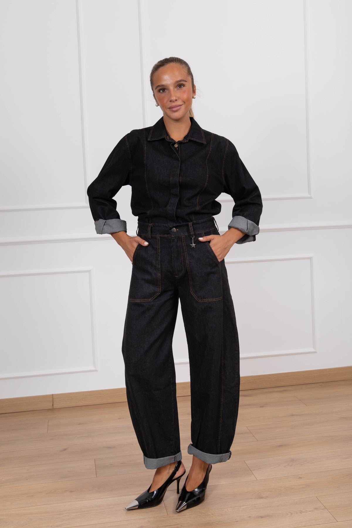 Jeans egg-fit in tela originale con elastico sul retro Susy Mix