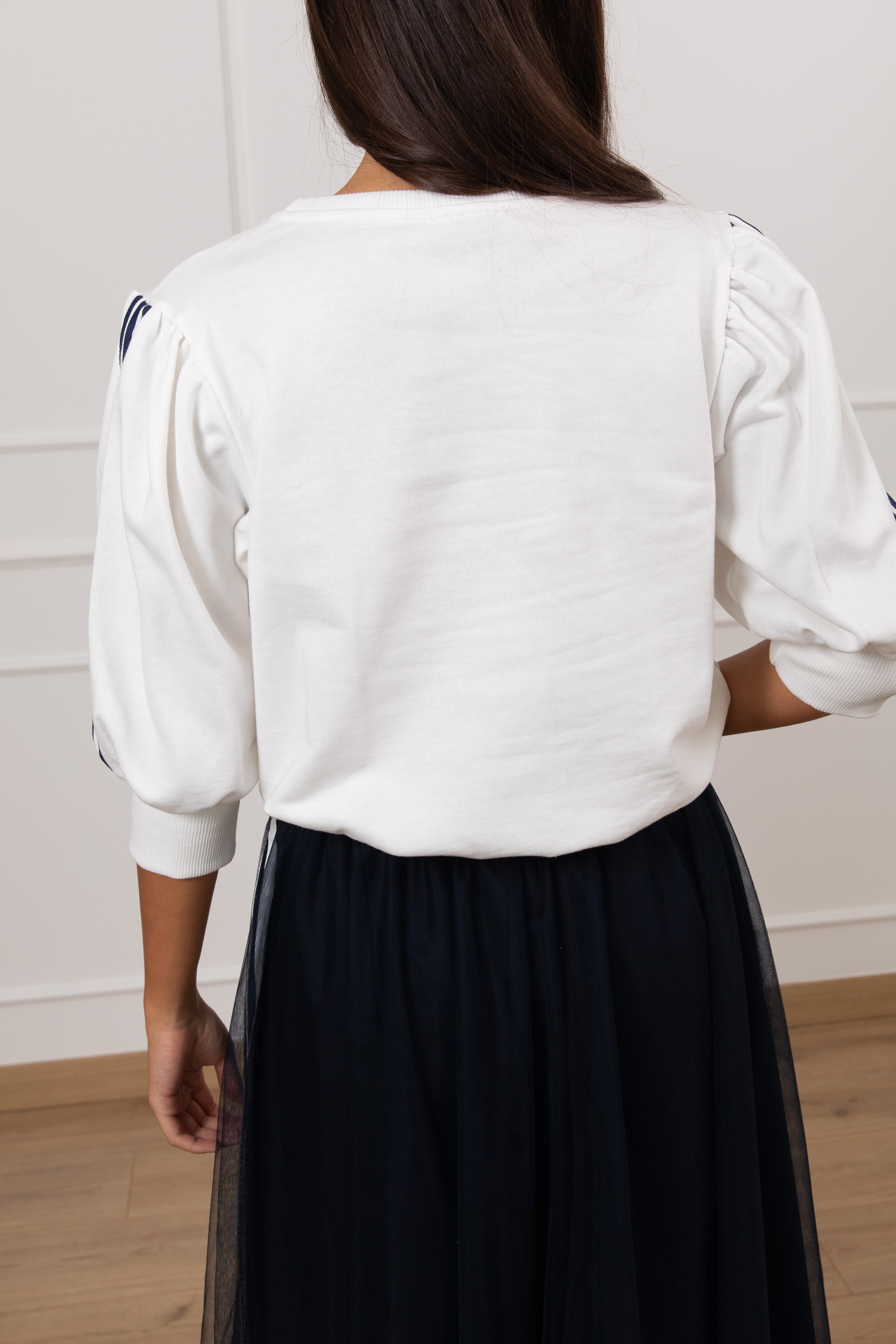 Felpa girocollo con manica 3/4 e bande laterali Motel