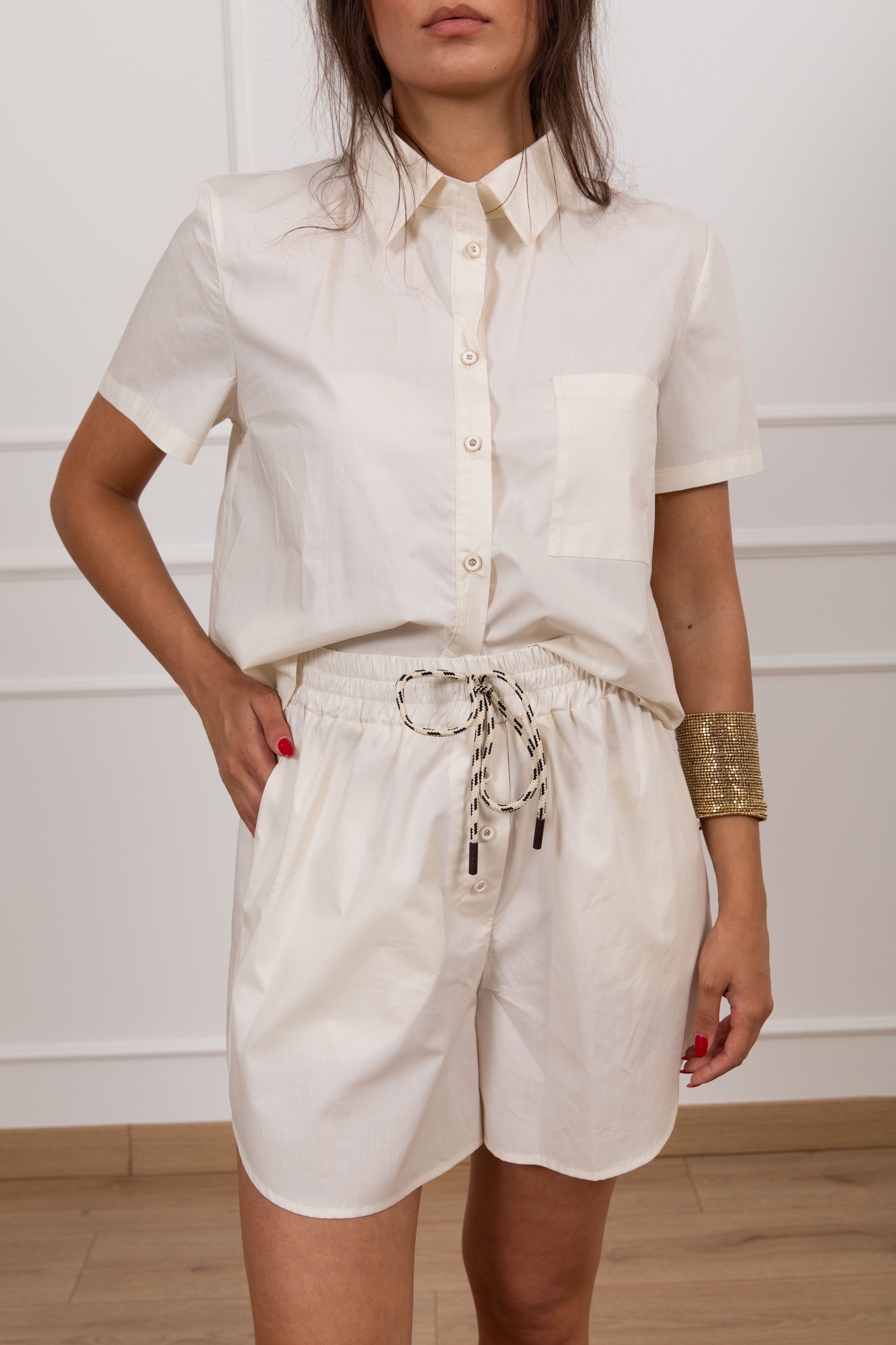 Coordinato in cotone camicia e shorts boxer Susy Mix