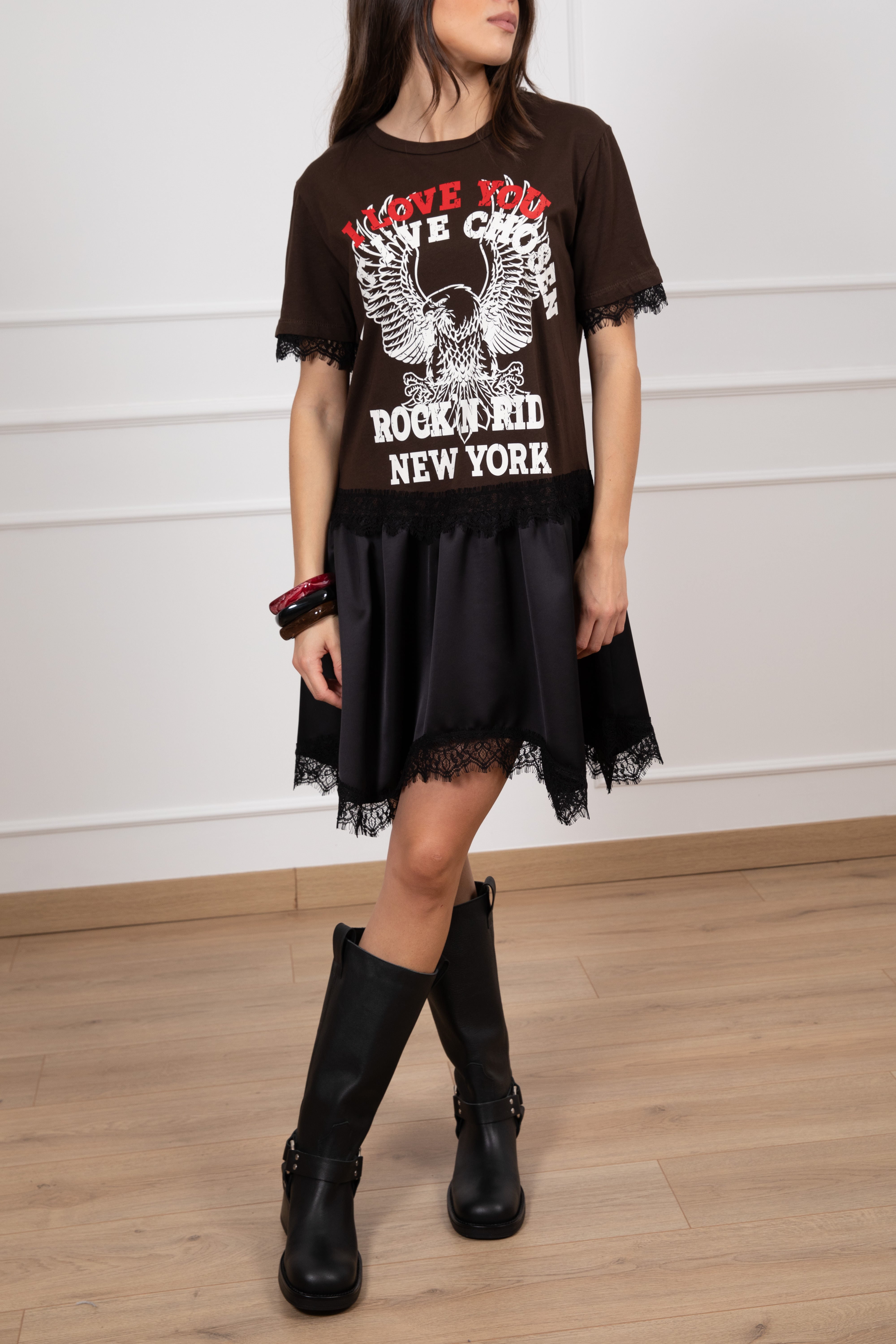 Abito t-shirt combinato Tensione IN
