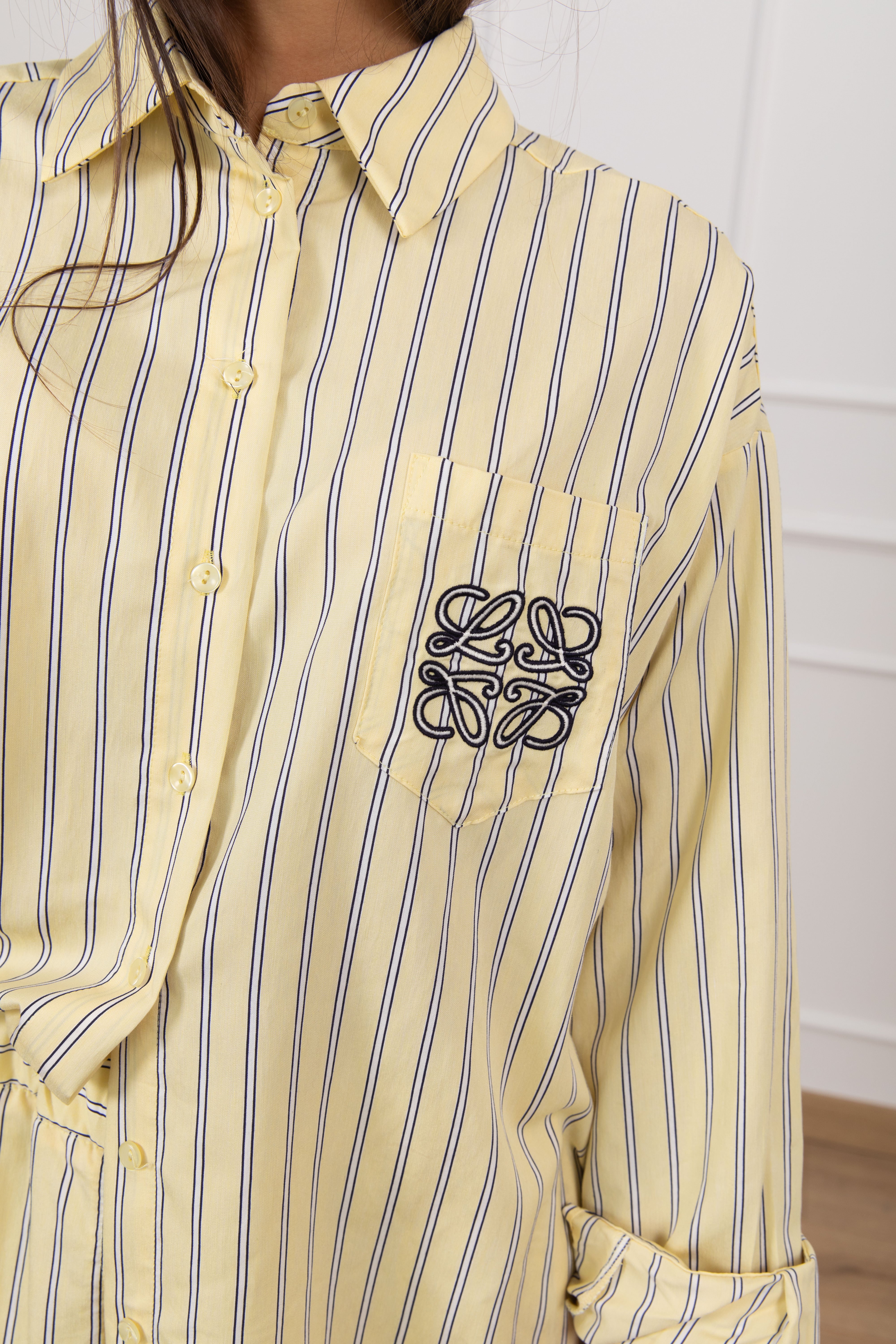 Camicia over-size bacchettata con ricamo Motel