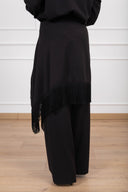 Pantalone con inserto scialle frange variante nero Tensione IN