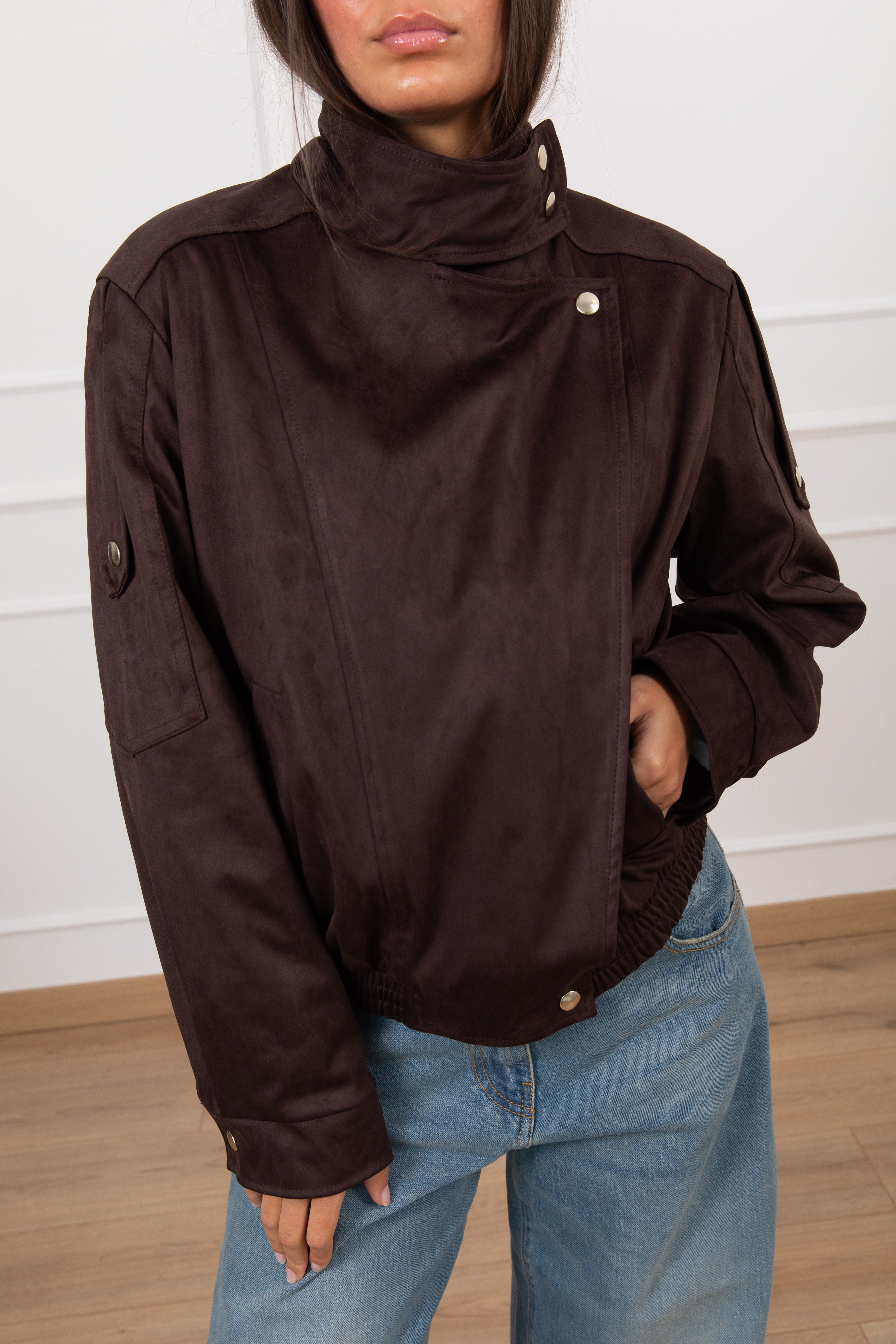 Bomber in eco-camoscio Motel